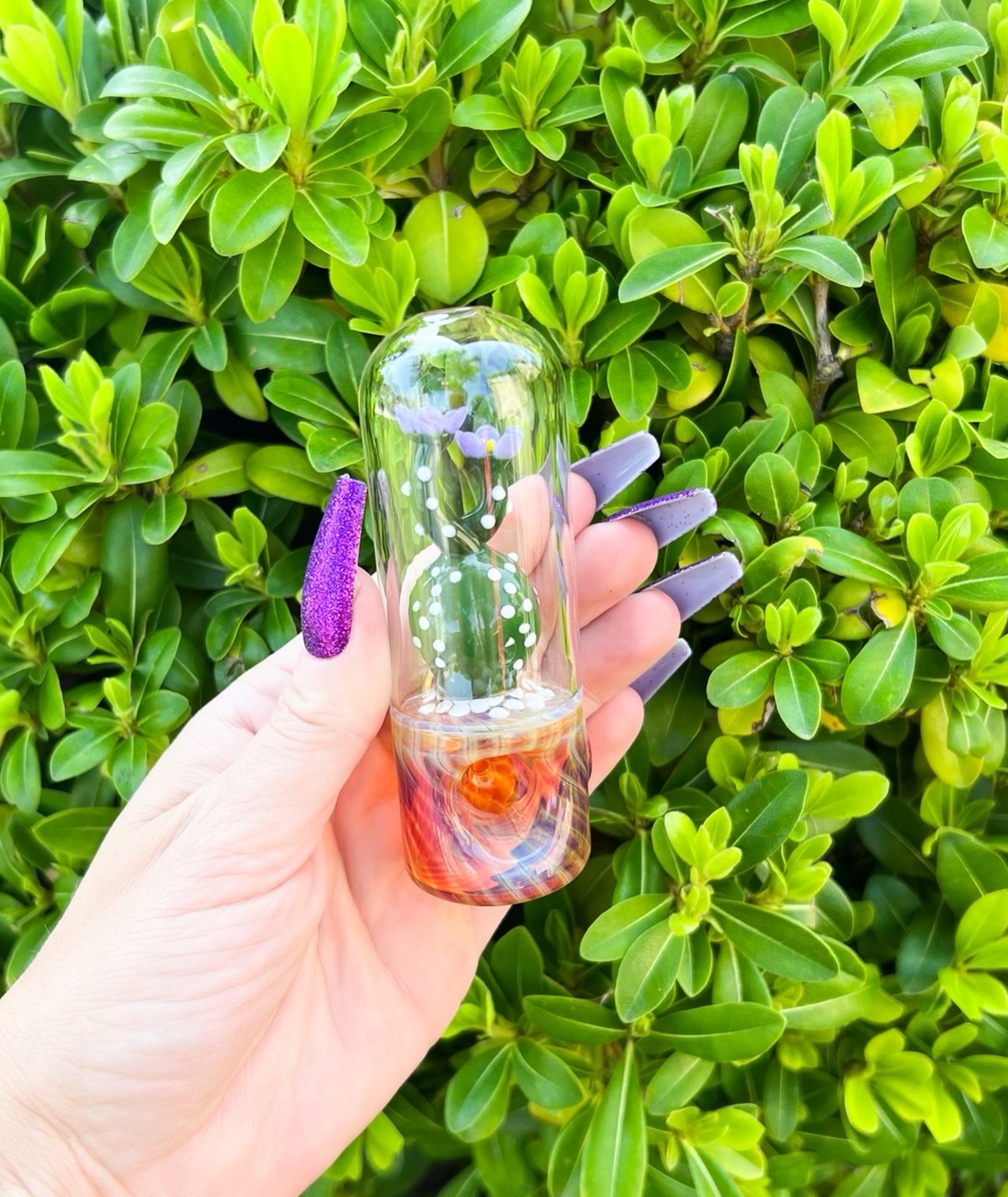 Preview pic of Fumed Cactus Glass Hand Pipe