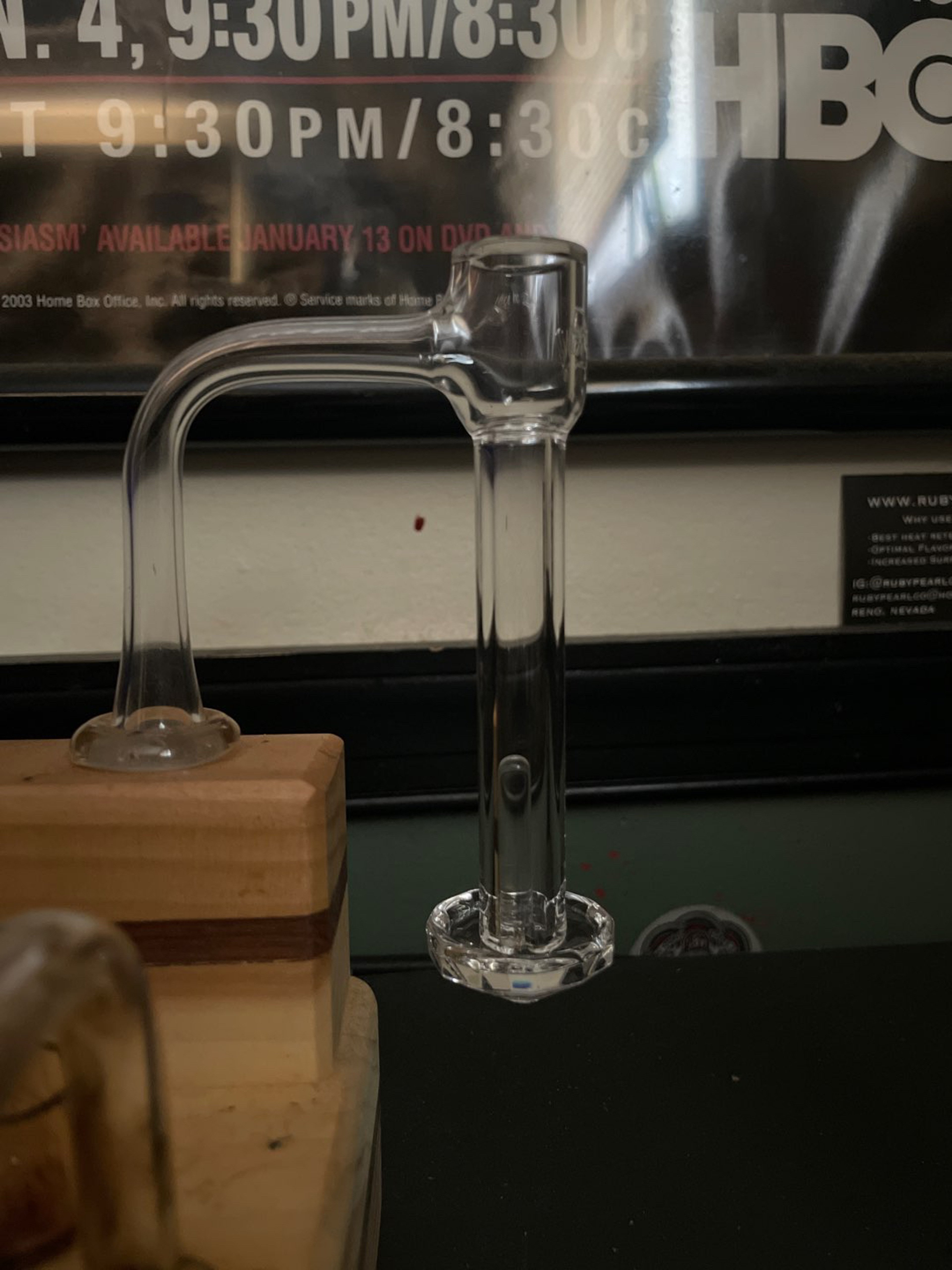 Preview pic of *NEW* 14/90 PoW Quartz “Dream Drop” XXXL Slurper with faceted dish, near 100mm long barrel.