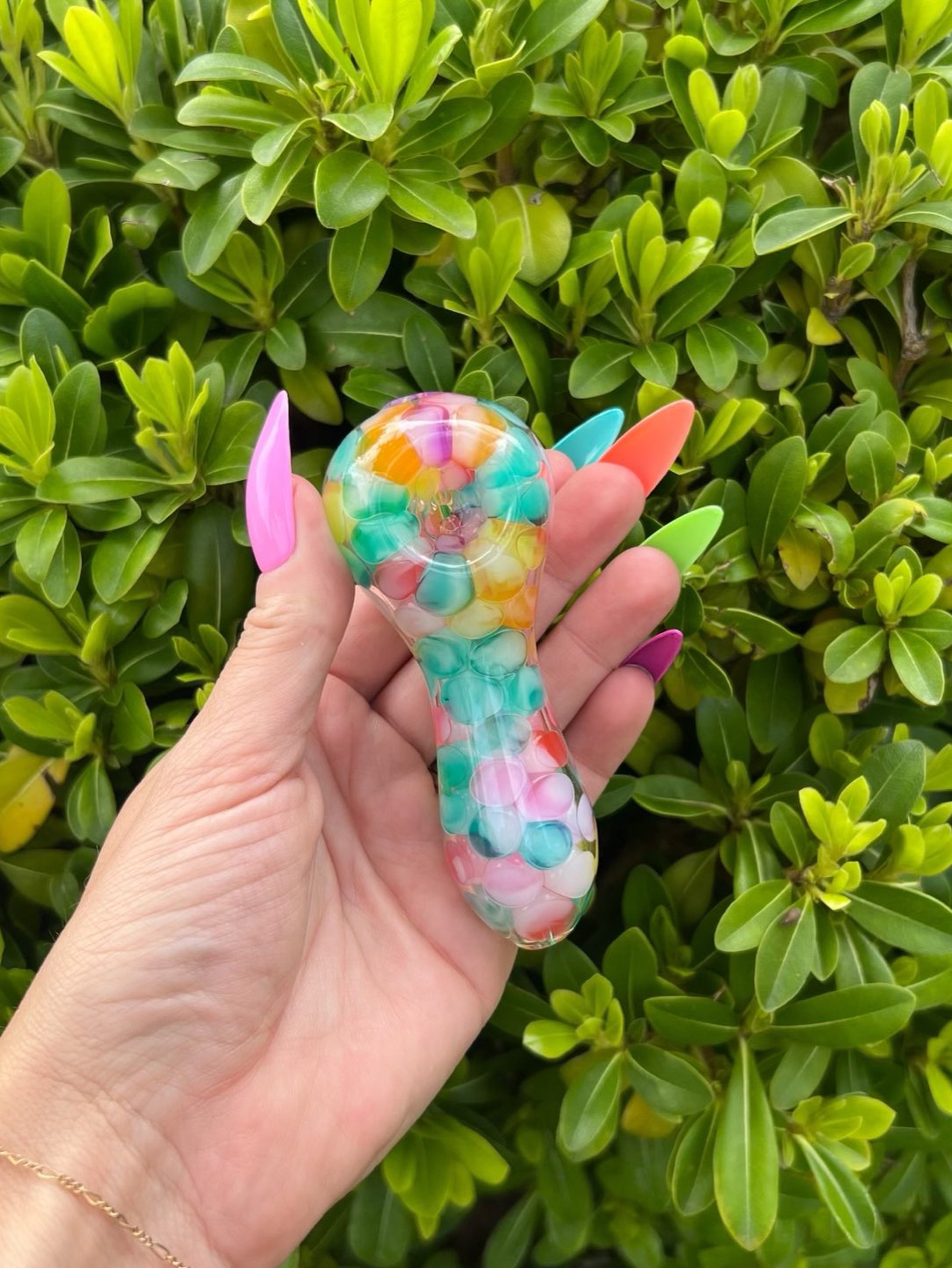 Preview pic of Rainbow Jellybean Glass Hand Pipe
