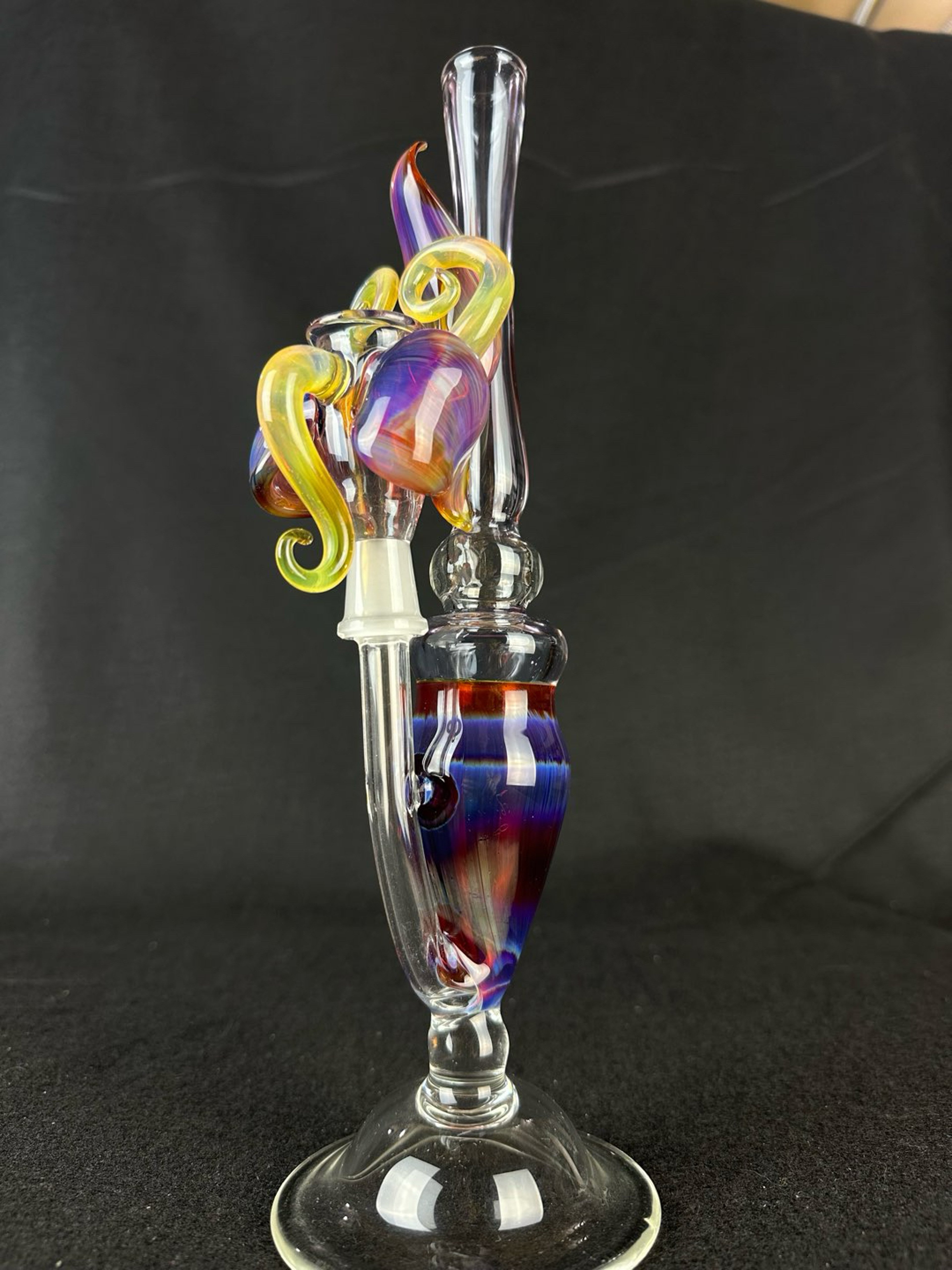 Laceface Glass - Red and Yellow Flower Concentrate Rig 14mm image 0