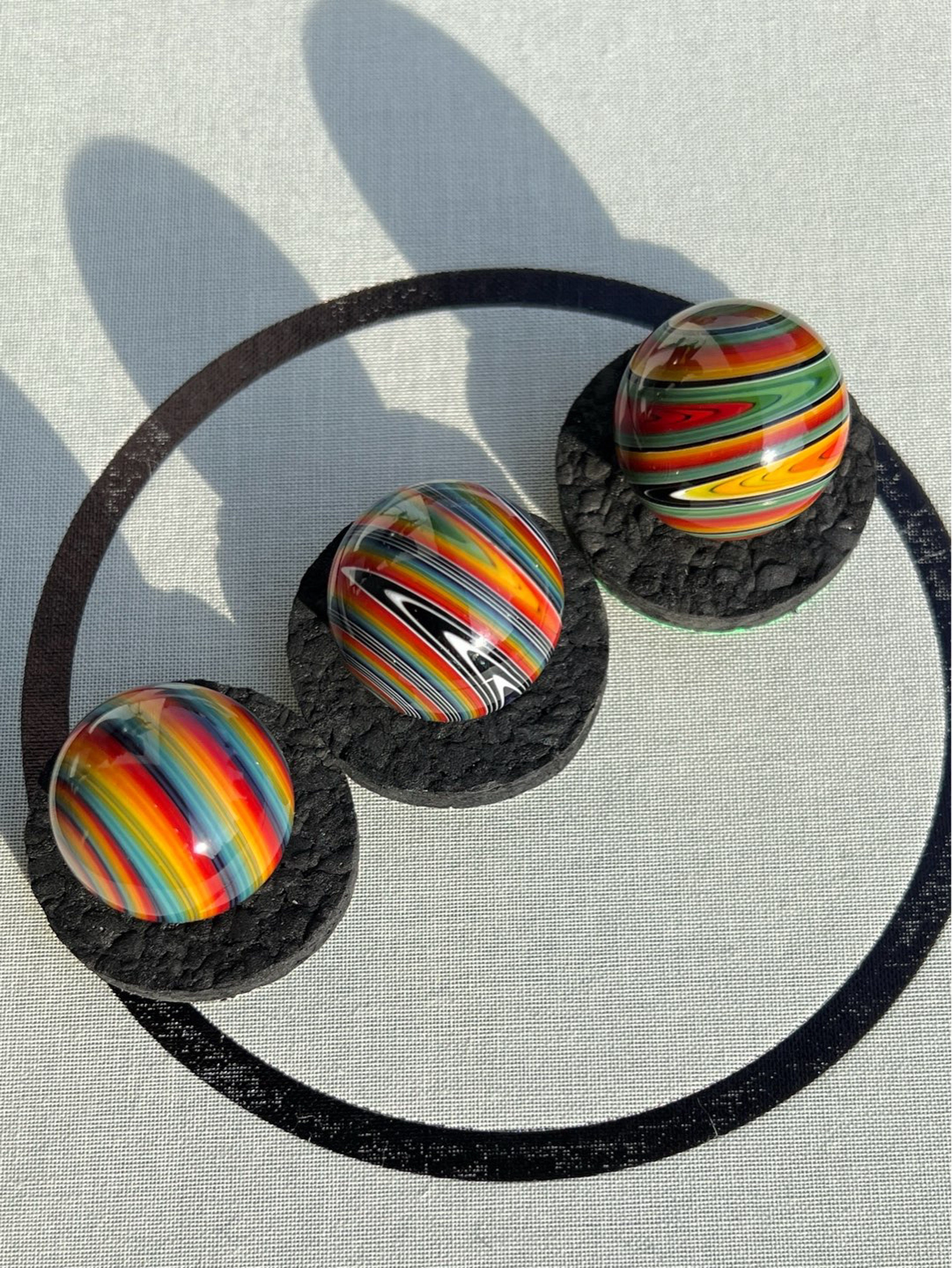 Preview pic of Set of 3 Wigwag & Linework Marbles