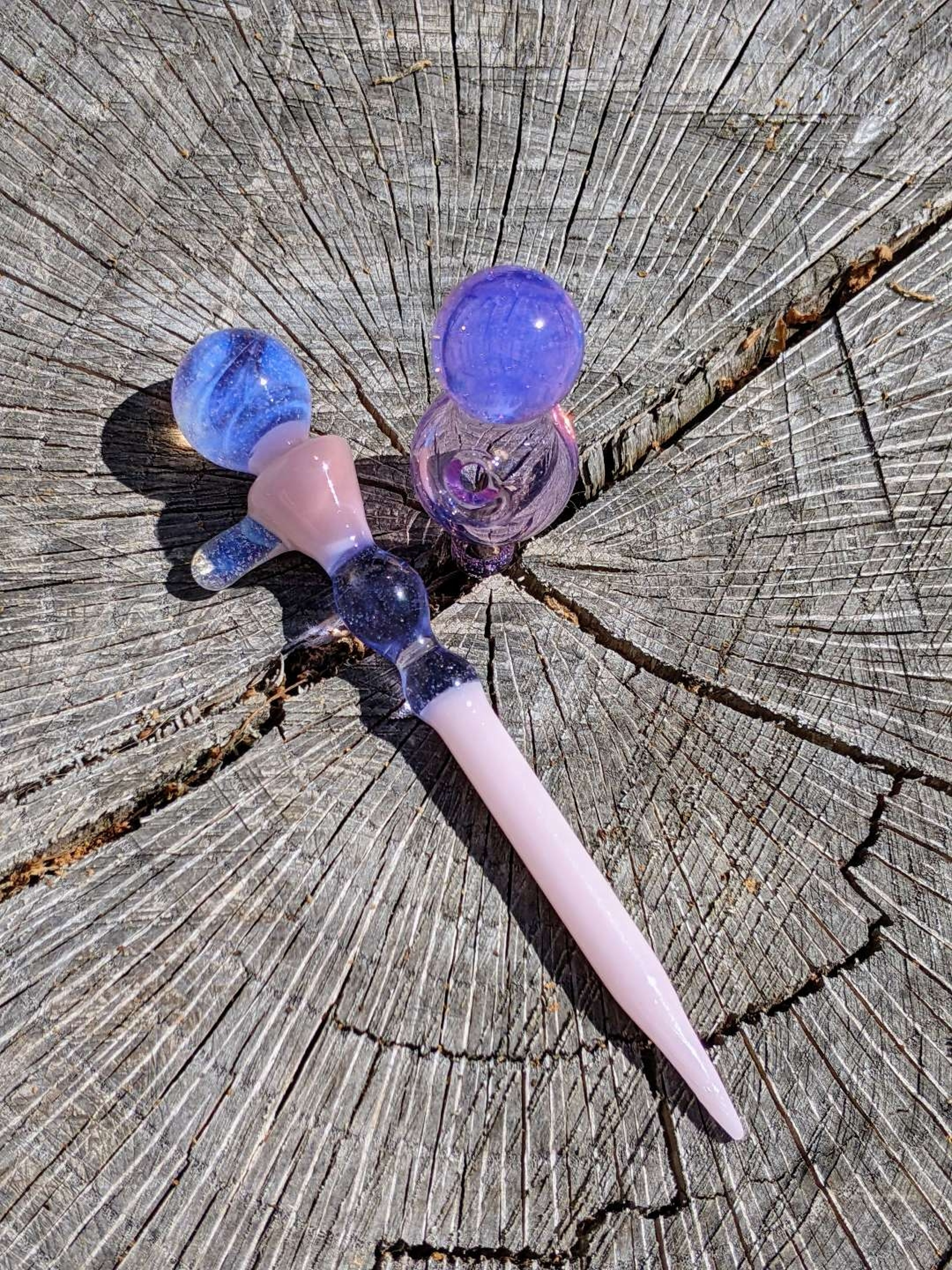 Preview pic of Hand Blown Tool/Poker & Double Bubble Cap Bundle ***Ships Free***