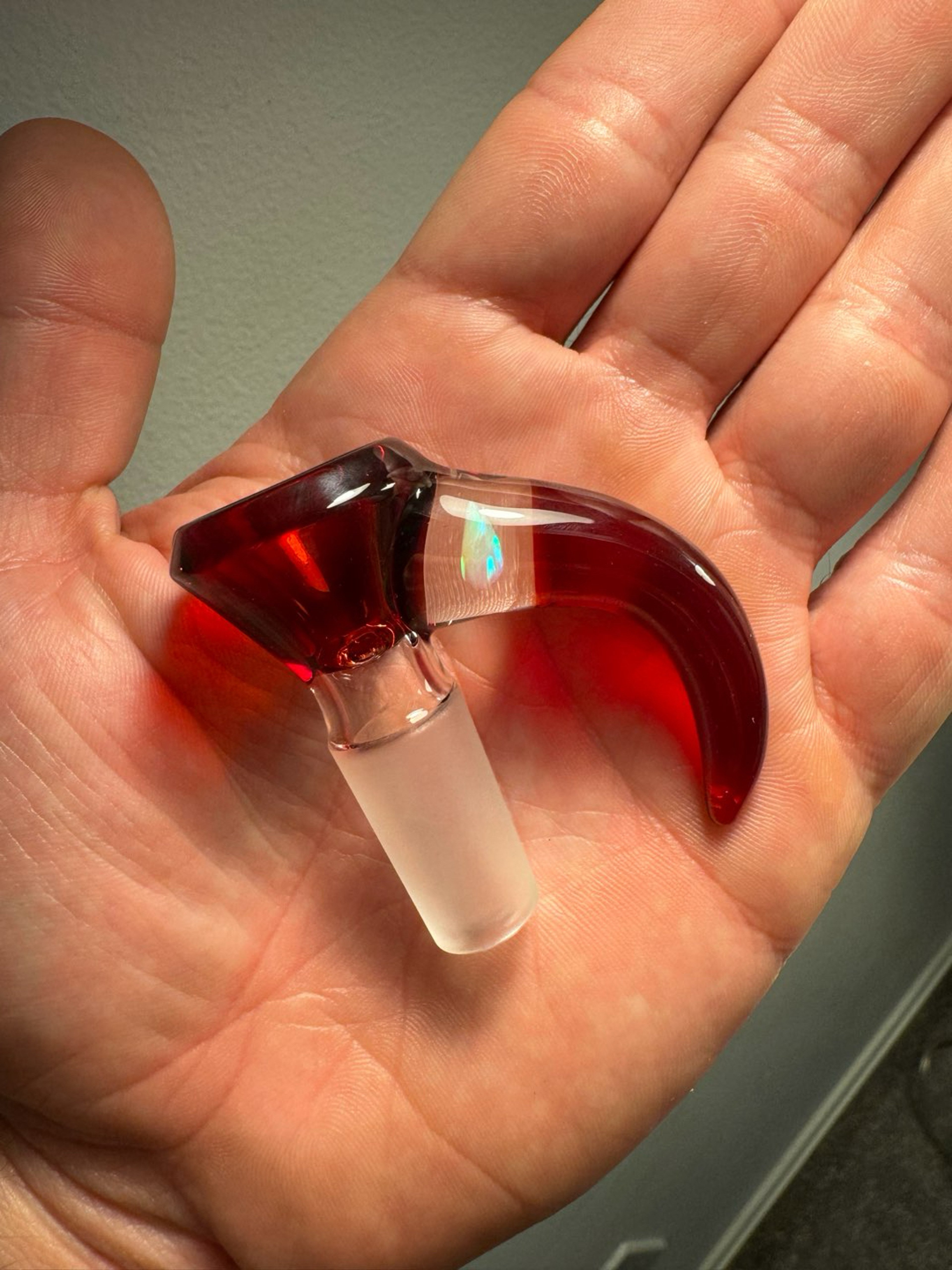 Preview pic of Red shamby 14mm 3 hole slide with opal