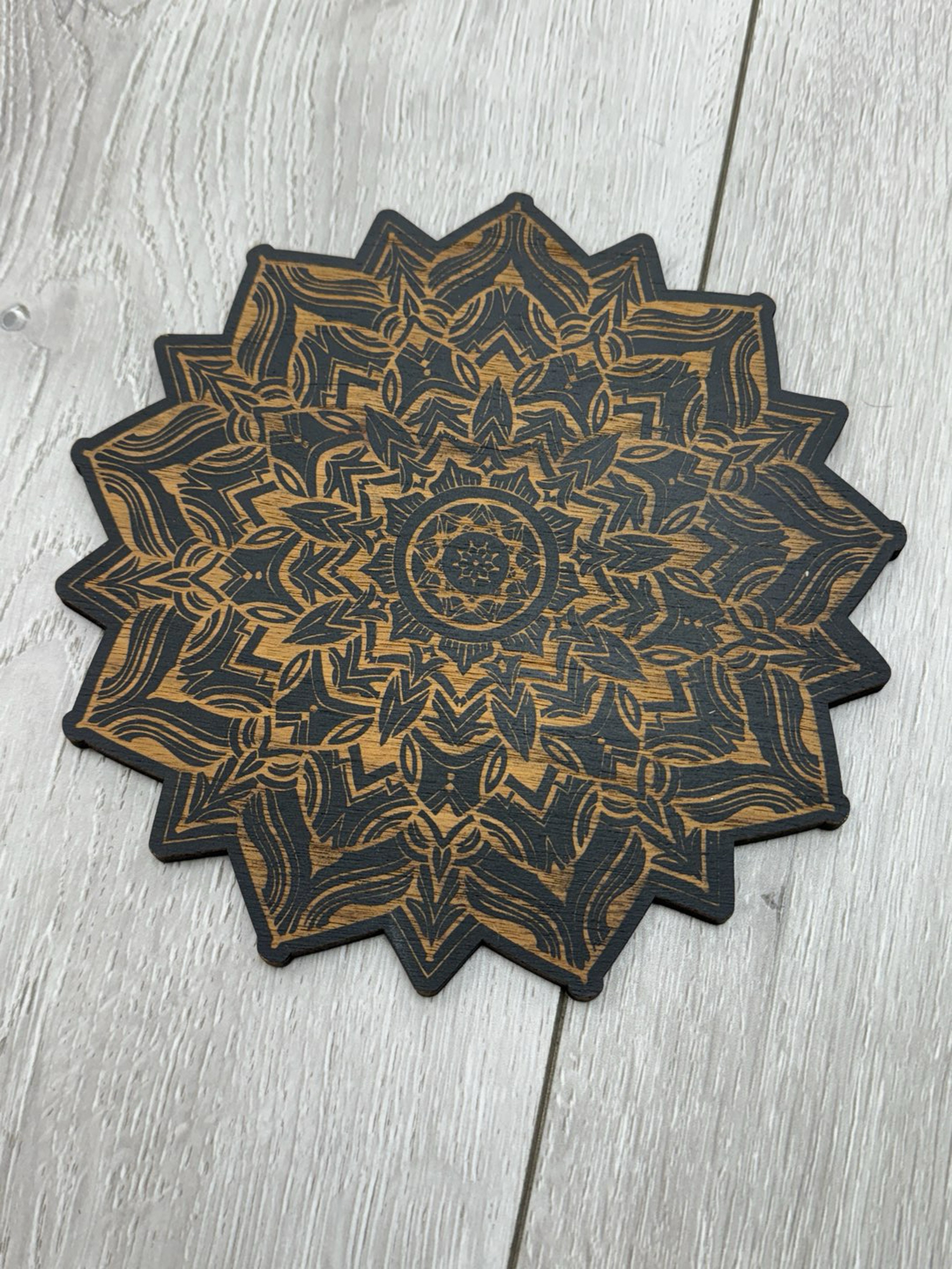 Preview pic of Laser engraved wooden dab mat s3