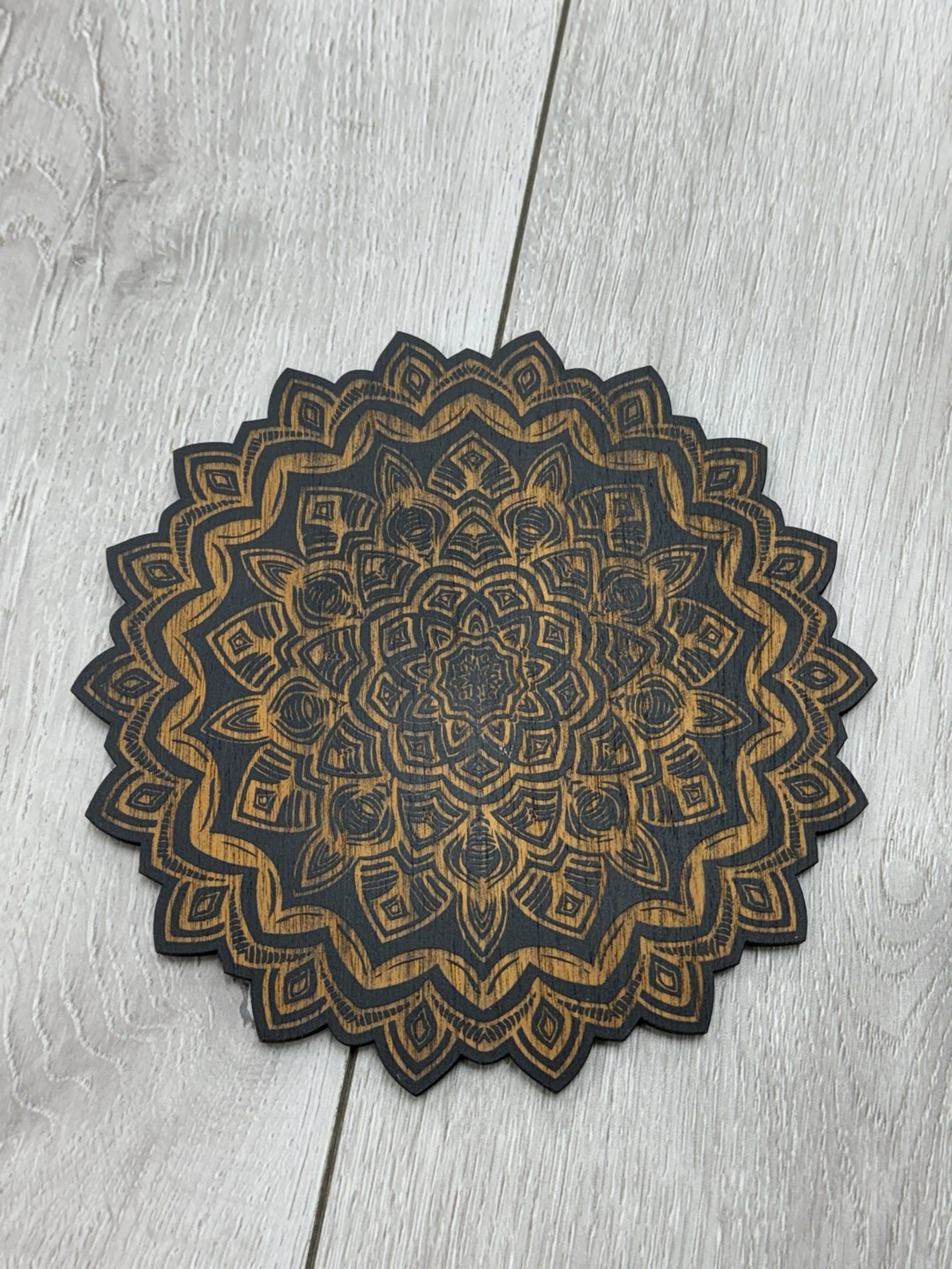 Preview pic of Laser engraved wooden dab mat s5