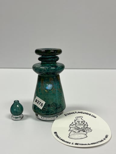 Preview pic of Eternal Flame Works glass Puffco Peak or Peak Pro top with matching cap