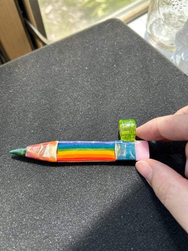 Preview pic of Sherbet flat rainbow cane pendant