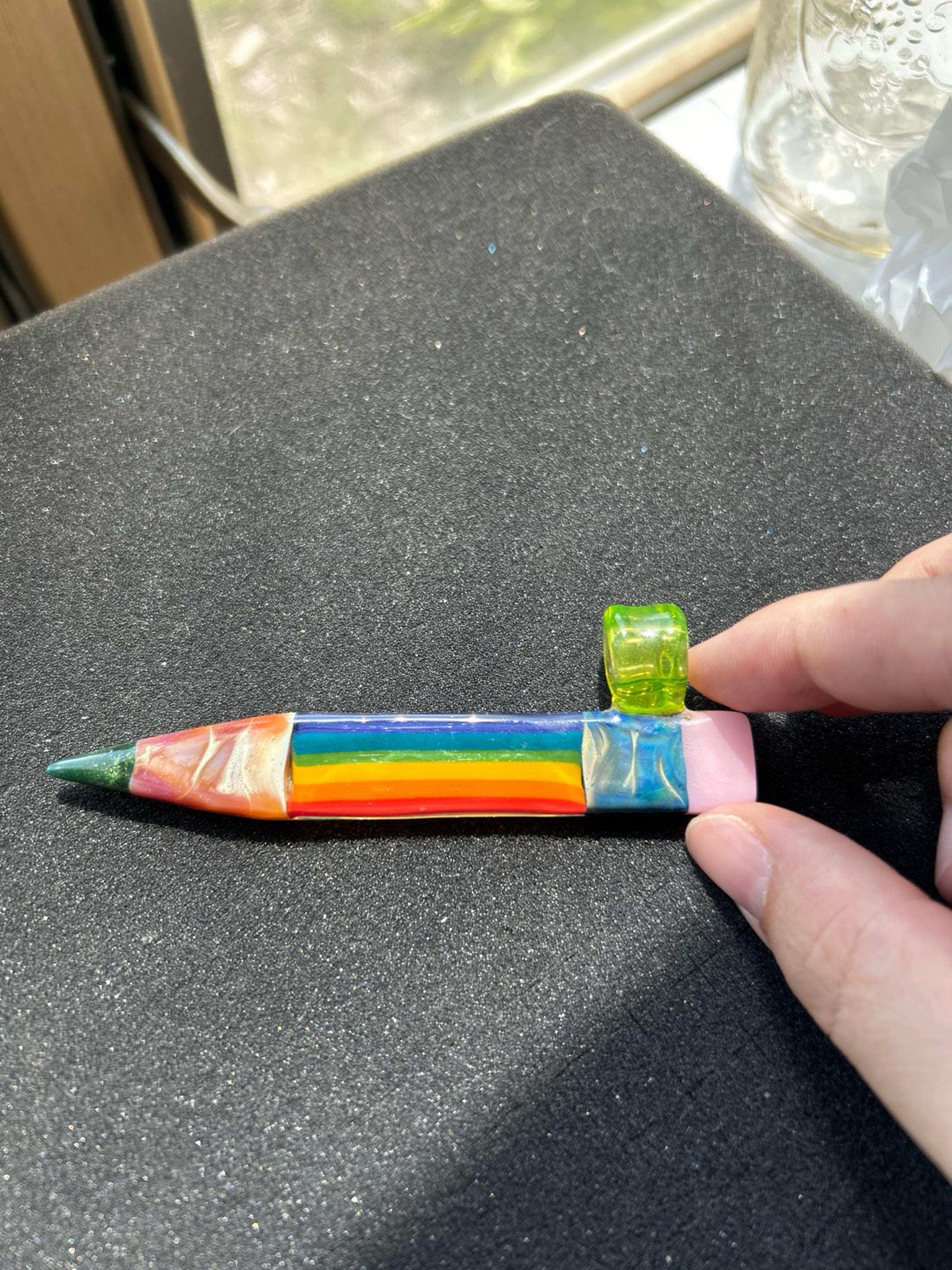 Preview pic of Sherbet flat rainbow cane pendant