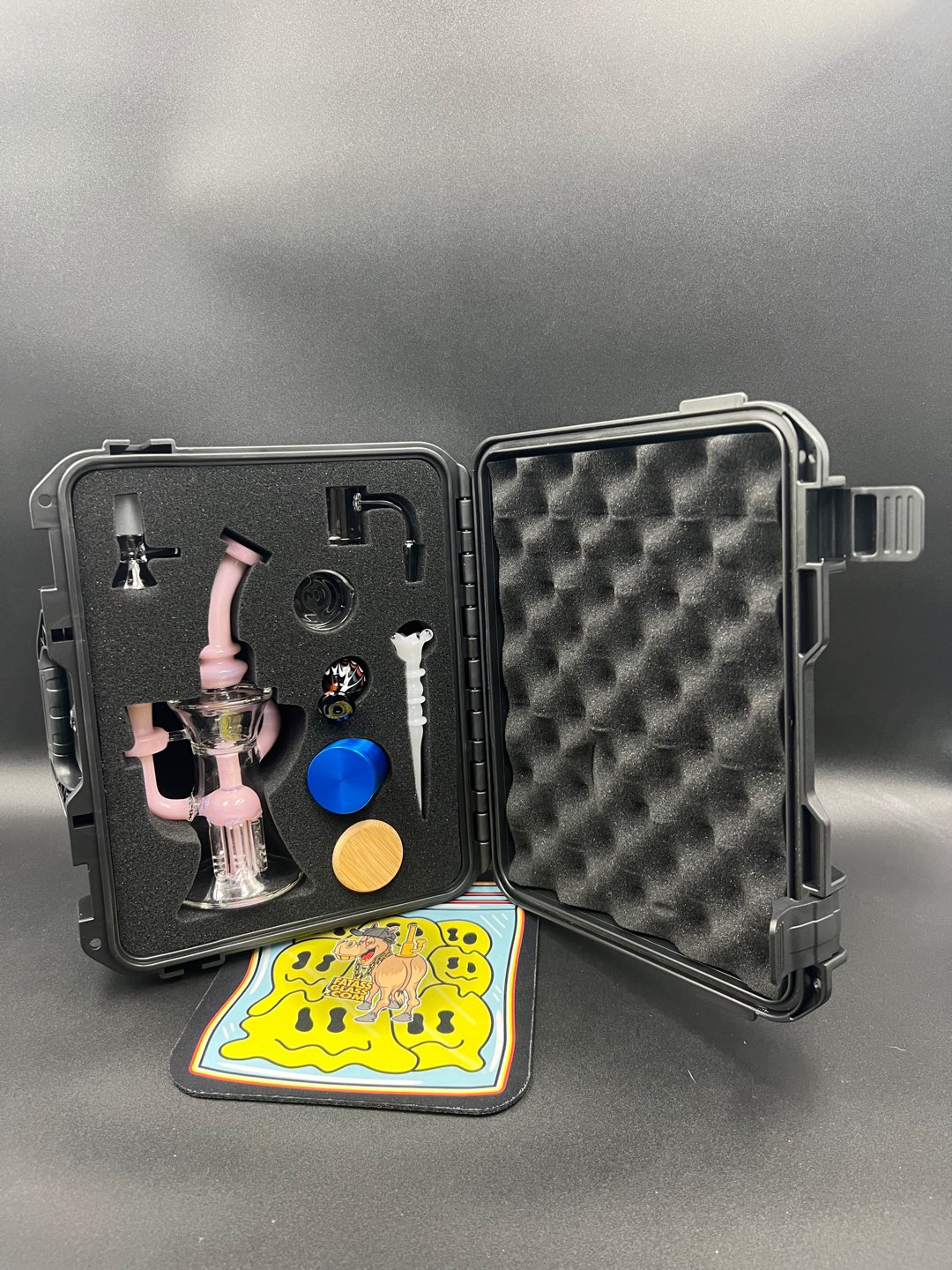 Preview pic of Crave Glass 8” Recycler Set w Hard Plastic Padded Case