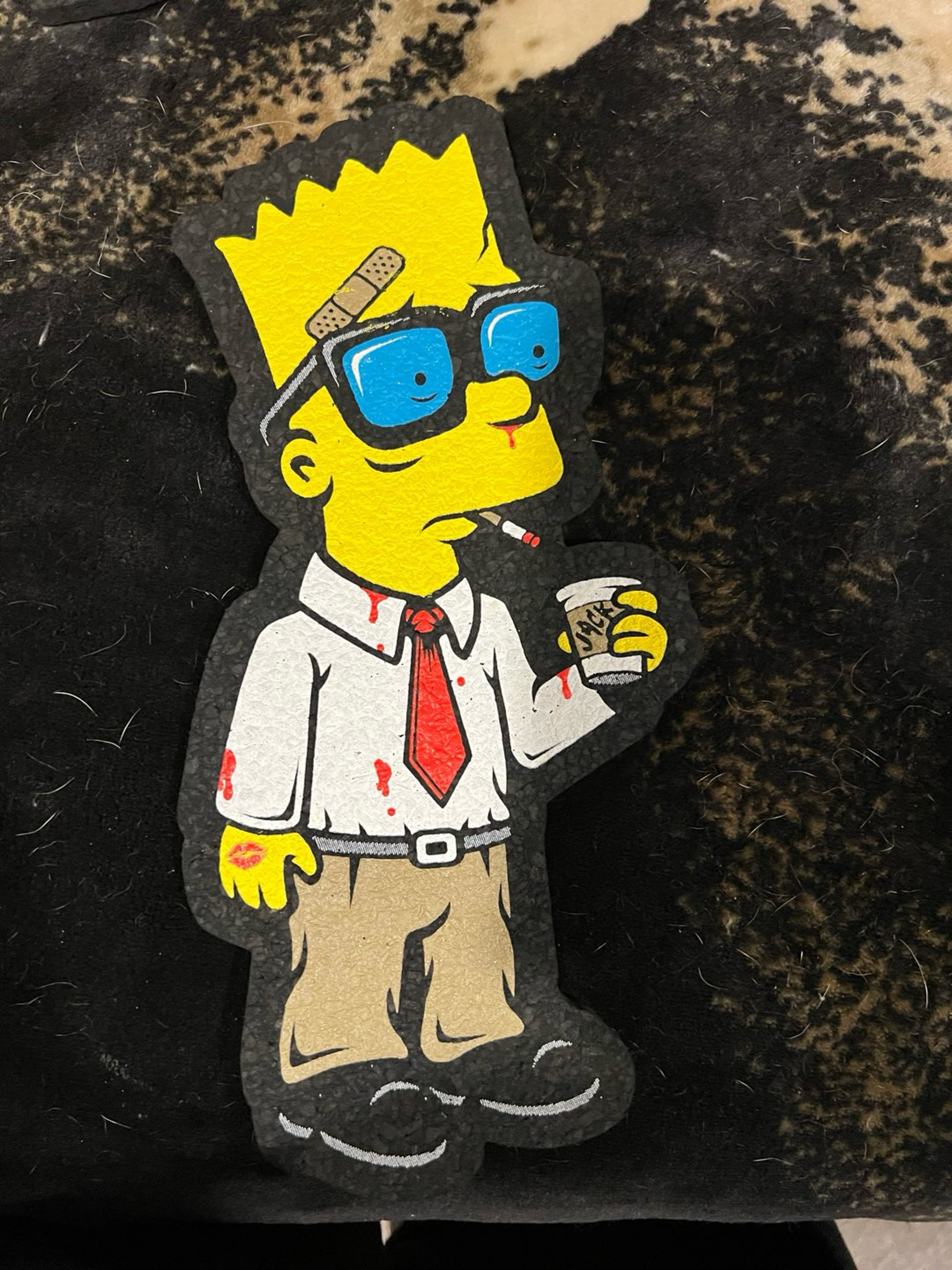 Preview pic of Charlie Hussle Bart Simpson fight club moodmat set (2)