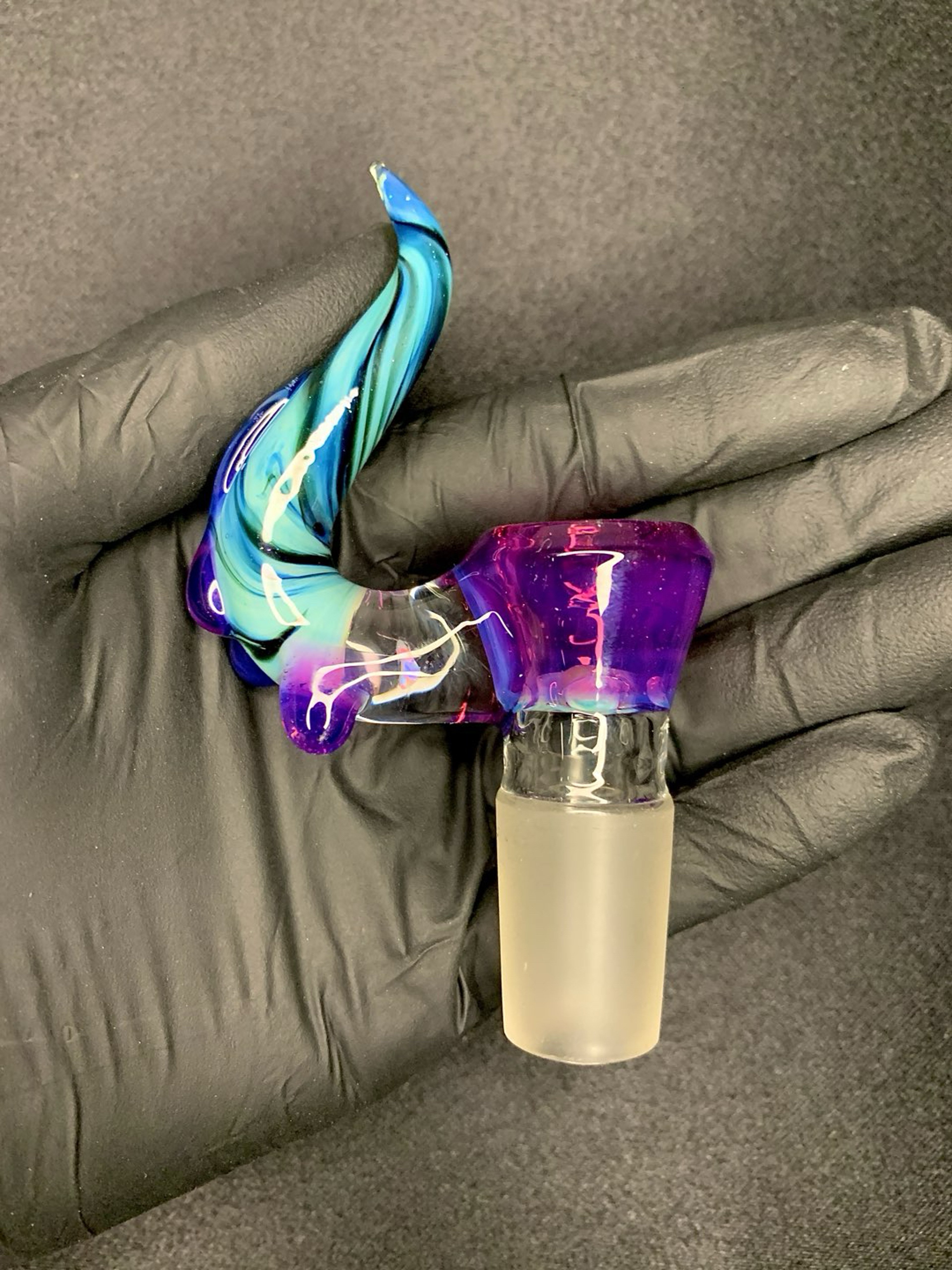 Preview pic of Gold purple/Auquamarine 18mm drip horn slide