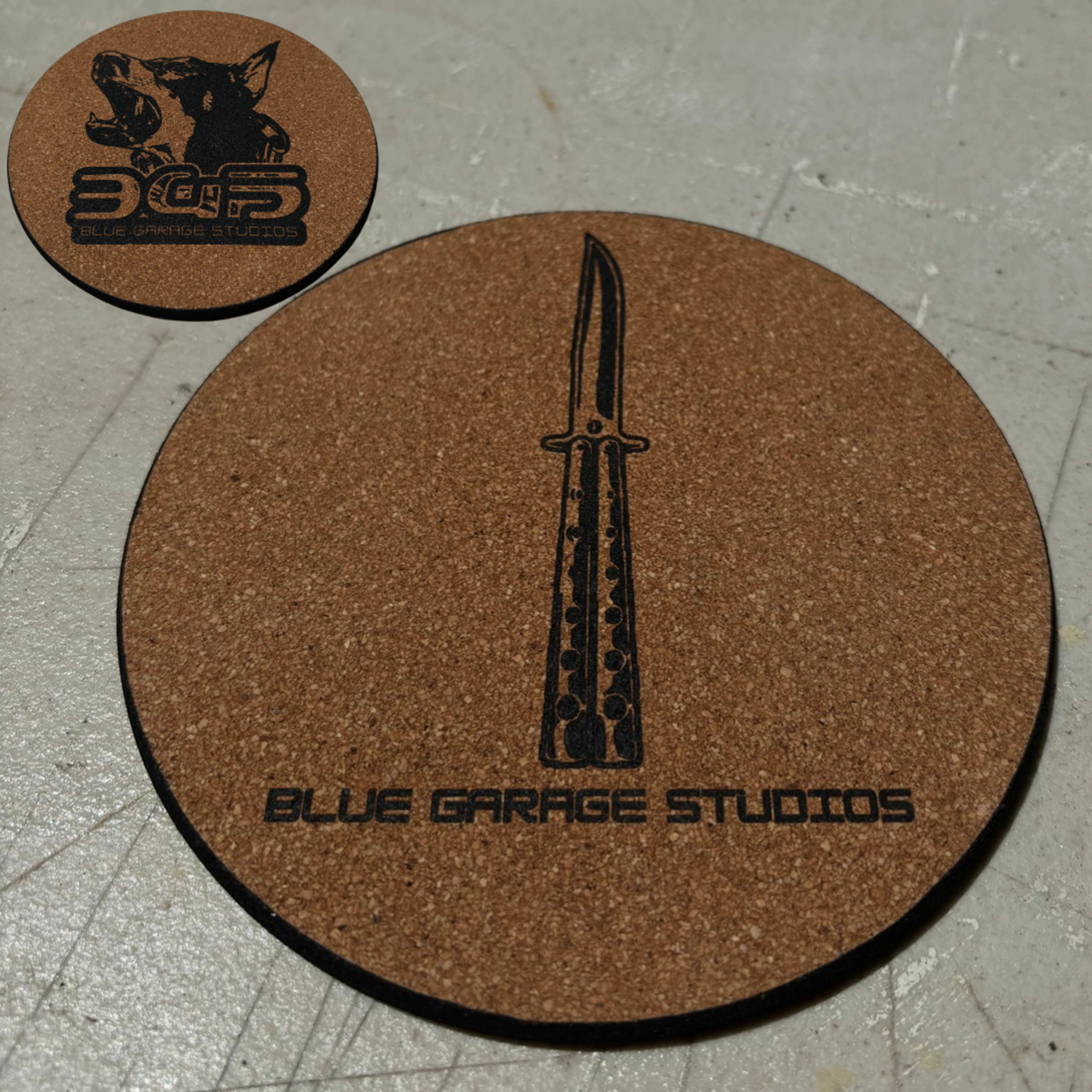 Preview pic of BGS Cork mat (one mat, photo is of front and back)