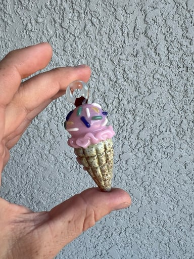Preview pic of Renee Patula - Strawberry ice cream cone pendant