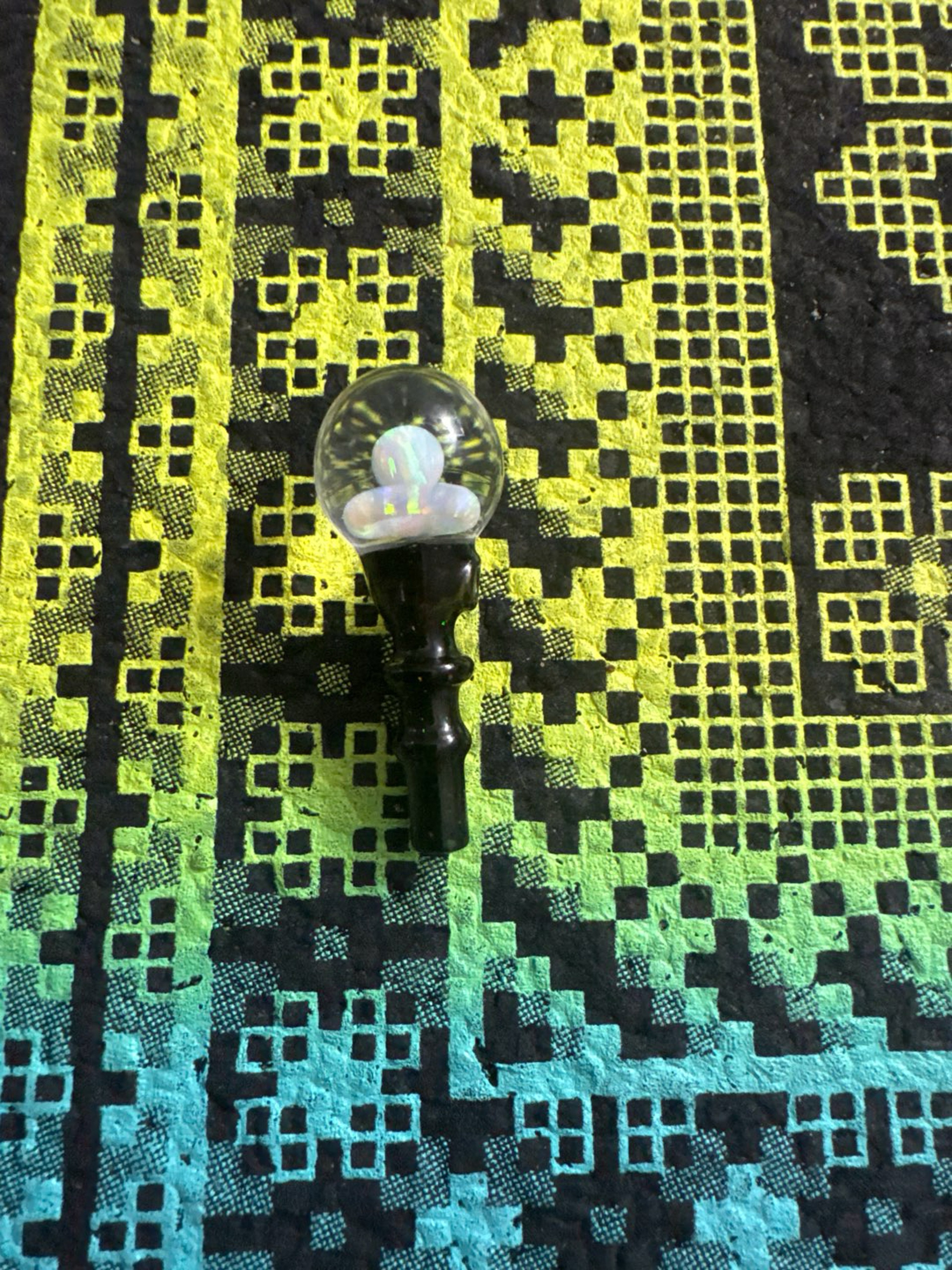 Preview pic of Ef Norris Halo Jet Black Crushed Opal 3DXL Joystick Cap!