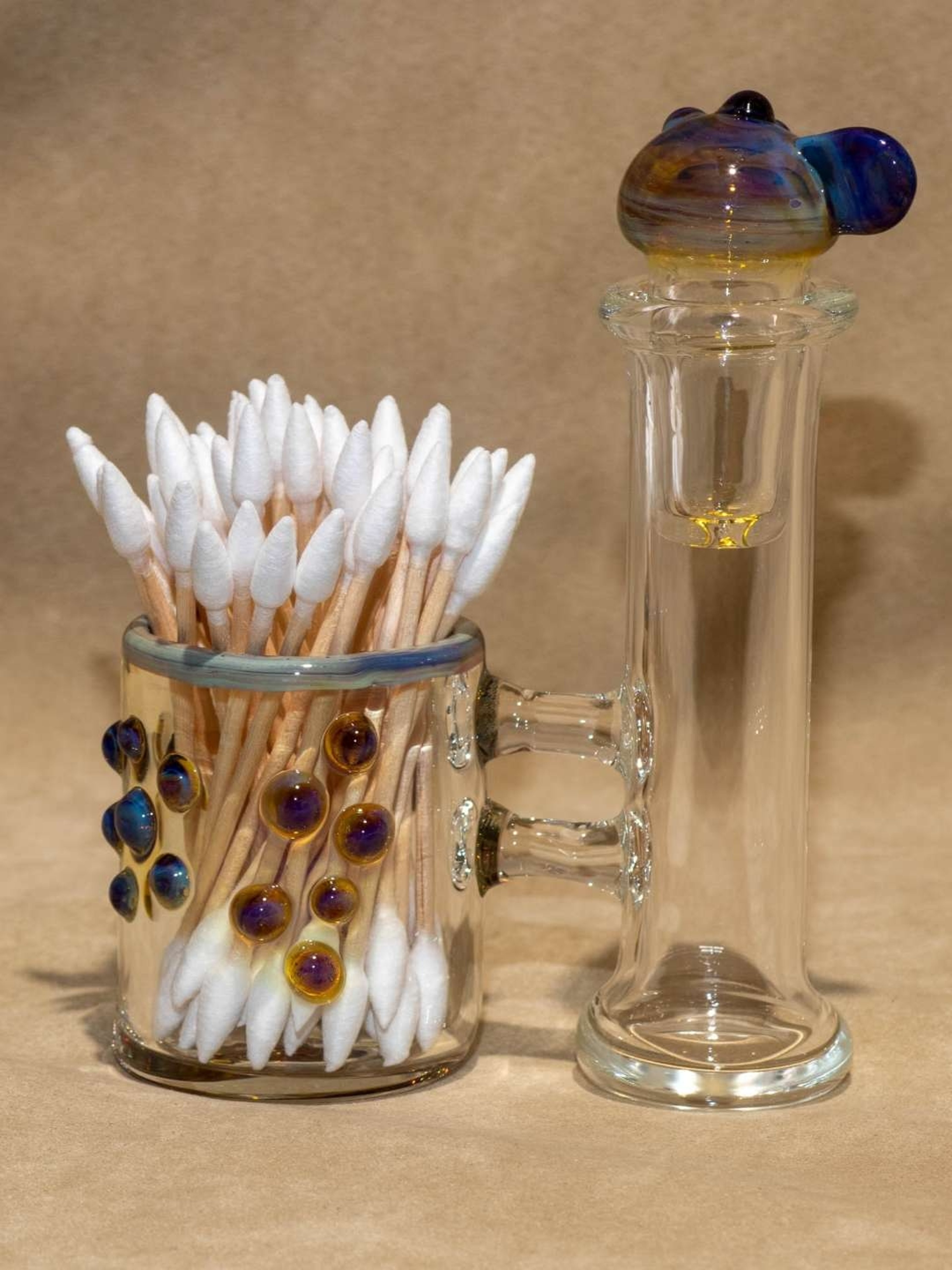 Preview pic of Dab cleaning set | Iso cleaning kit glass bottle | glass qtip jar | Glass alcohol bottle