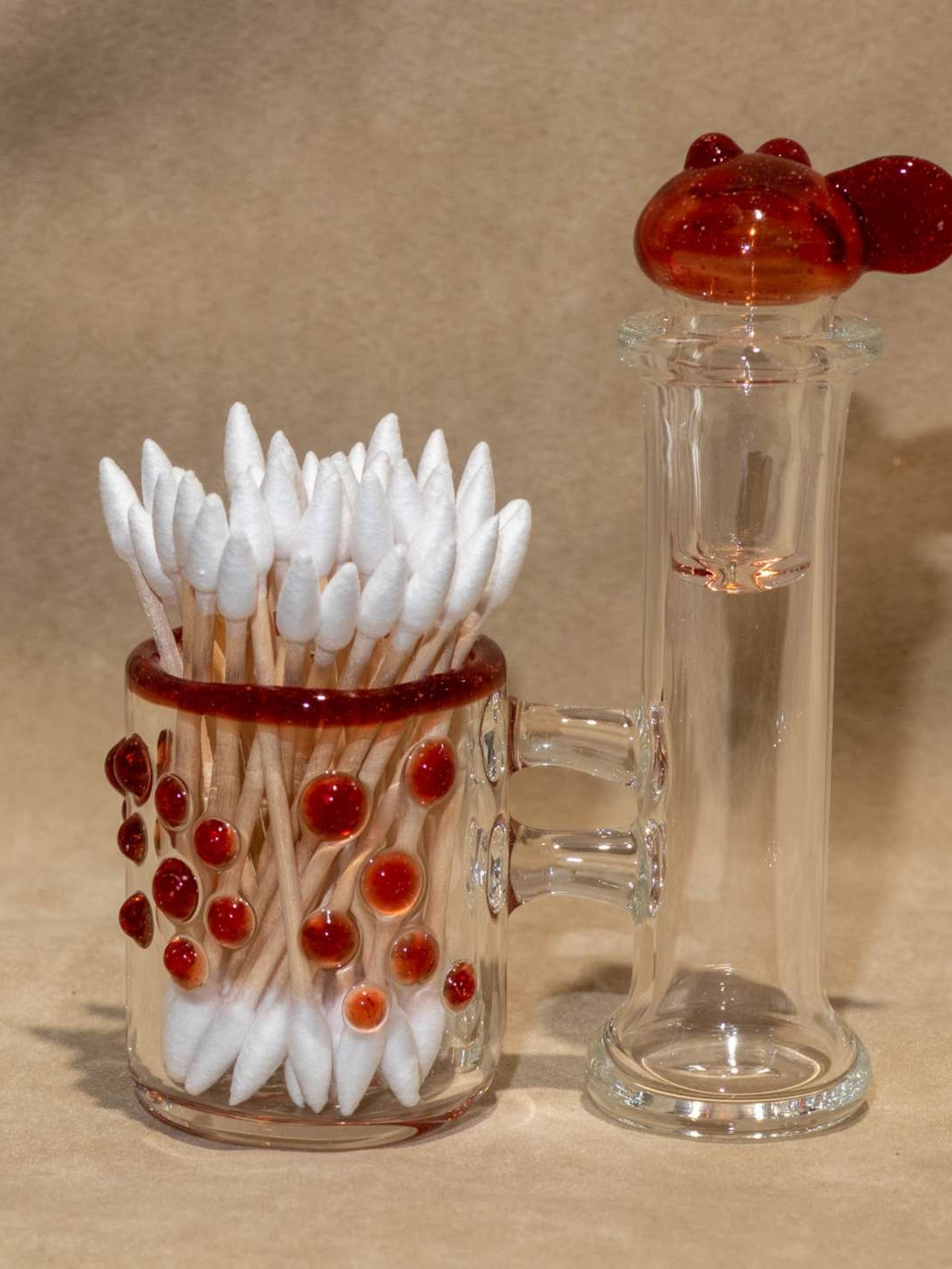 Preview pic of Dab cleaning set | Iso cleaning kit glass bottle | glass qtip jar | Glass alcohol bottle