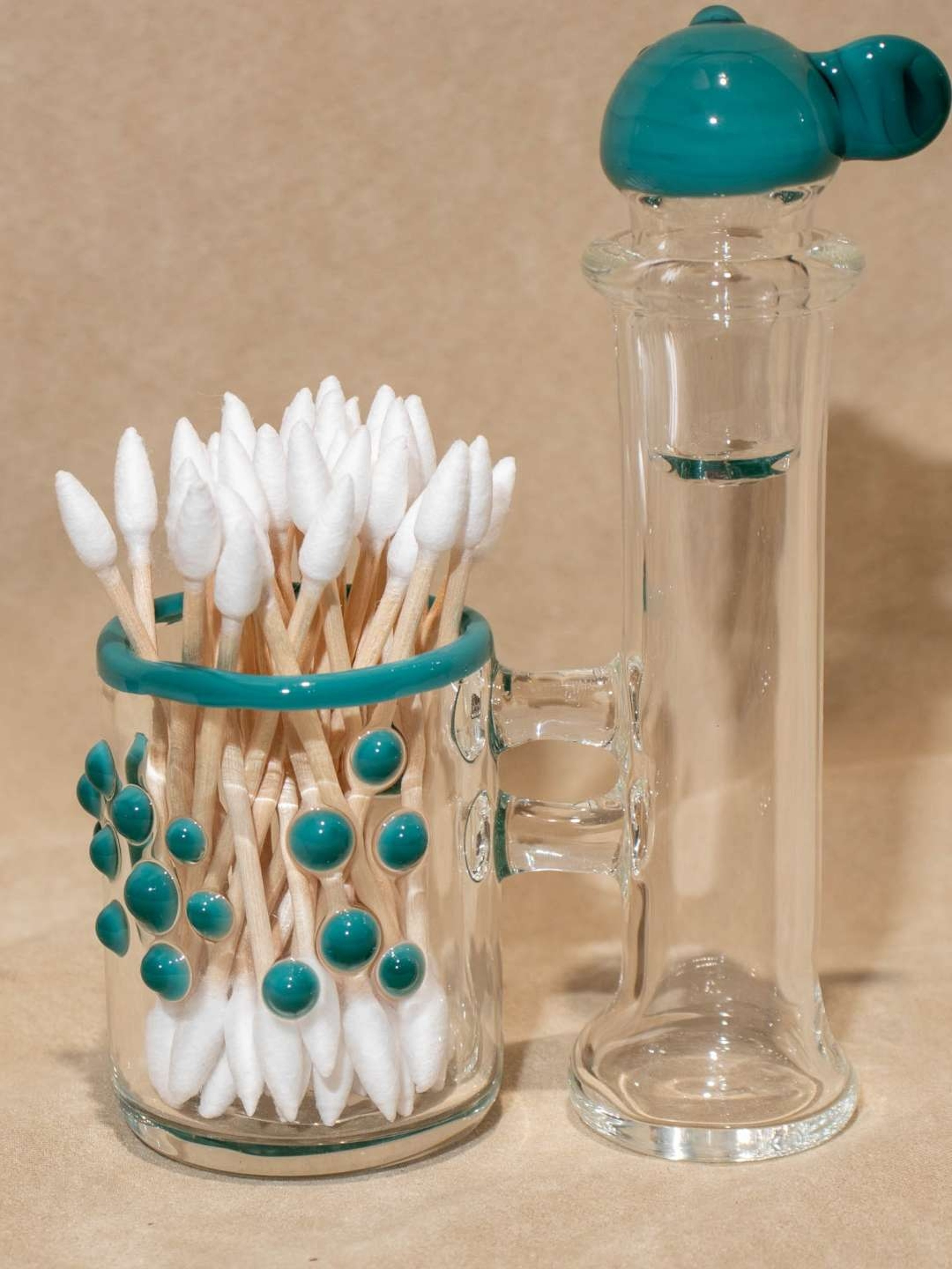 Preview pic of Dab cleaning set | Iso cleaning kit glass bottle | glass qtip jar | Glass alcohol bottle