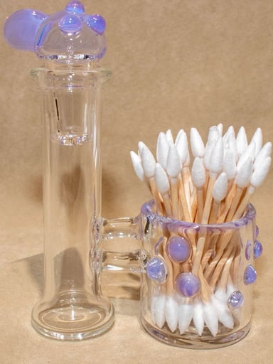 Preview pic of Dab cleaning set | Iso cleaning kit glass bottle | glass qtip jar | Glass alcohol bottle