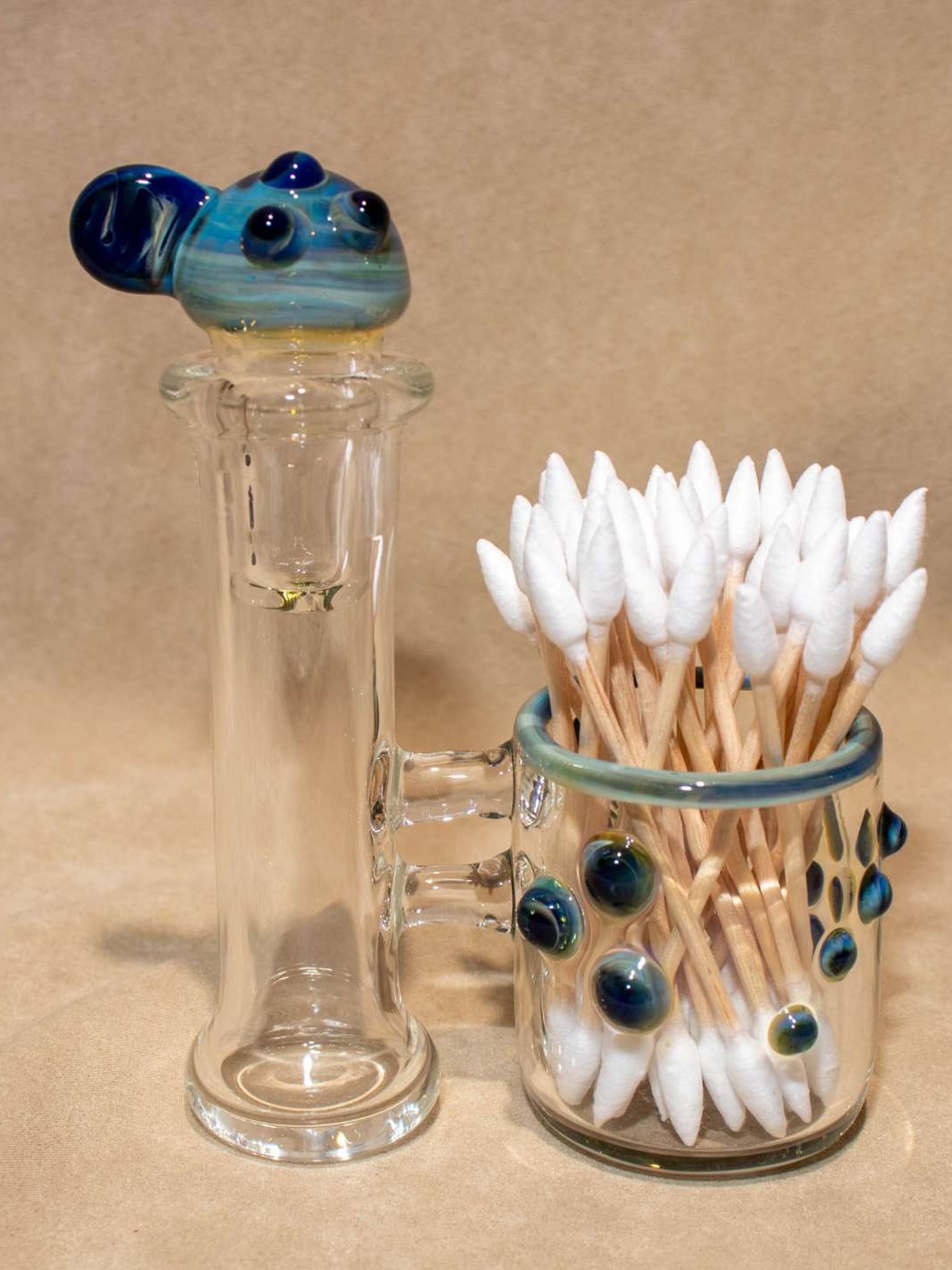 Preview pic of Dab cleaning set | Iso cleaning kit glass bottle | glass qtip jar | Glass alcohol bottle