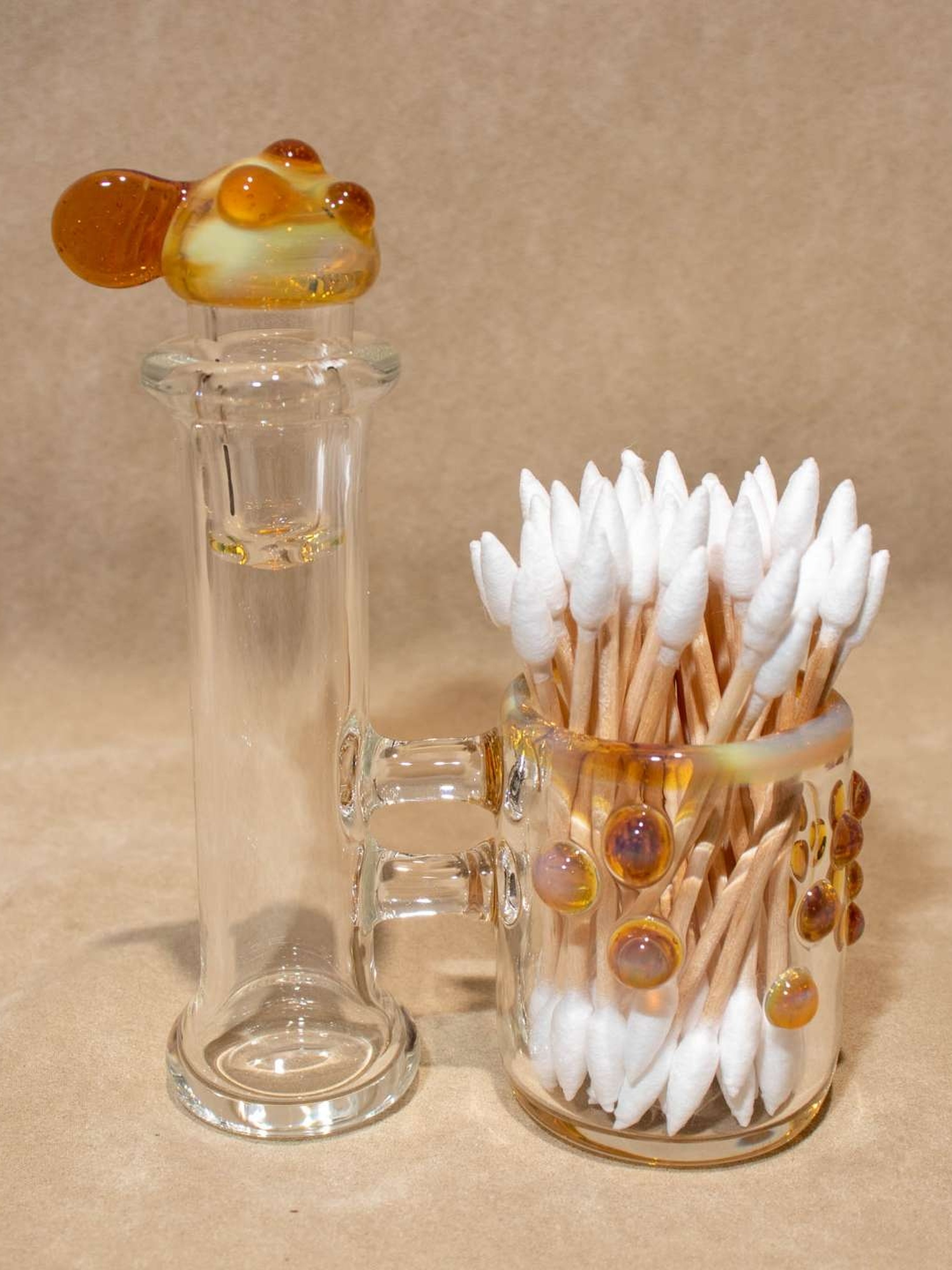 Preview pic of Dab cleaning set | Iso cleaning kit glass bottle | glass qtip jar | Glass alcohol bottle