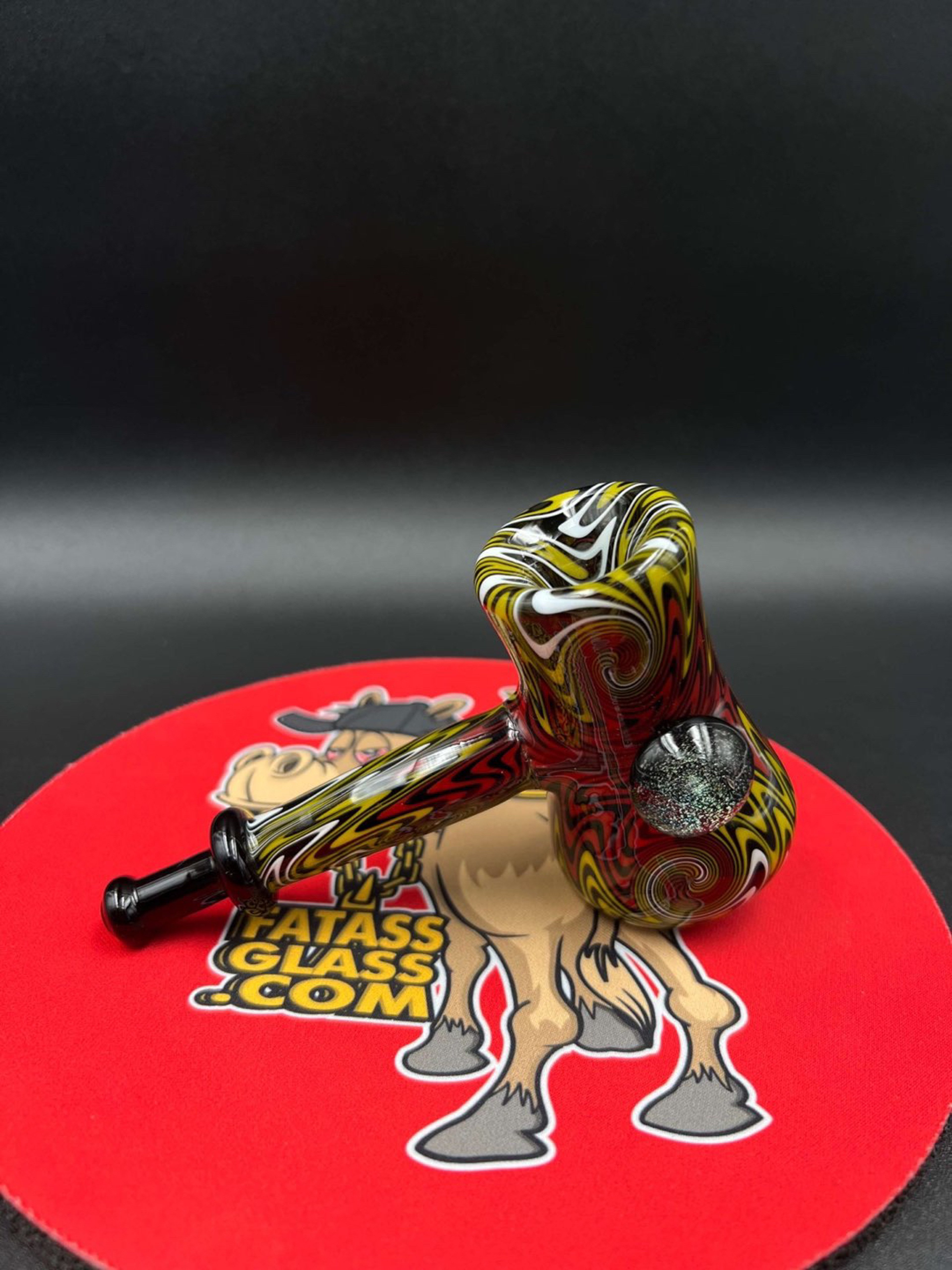 Preview pic of American Glass Colored Hammer Pipe 5″