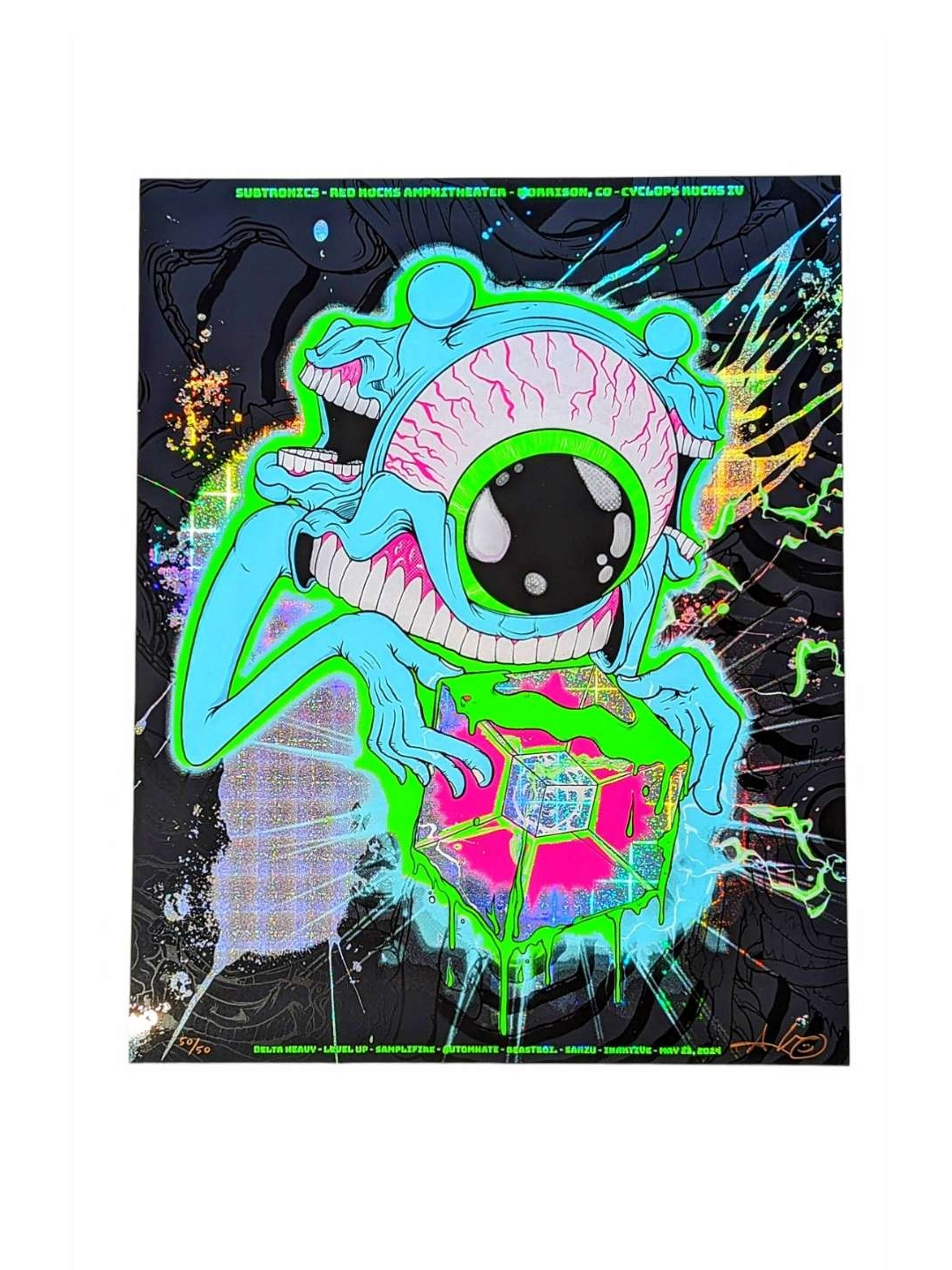 Preview pic of Aaron Brooks "Subtronics Cyclops Rocks IV (5/23/2024)" Foil Print