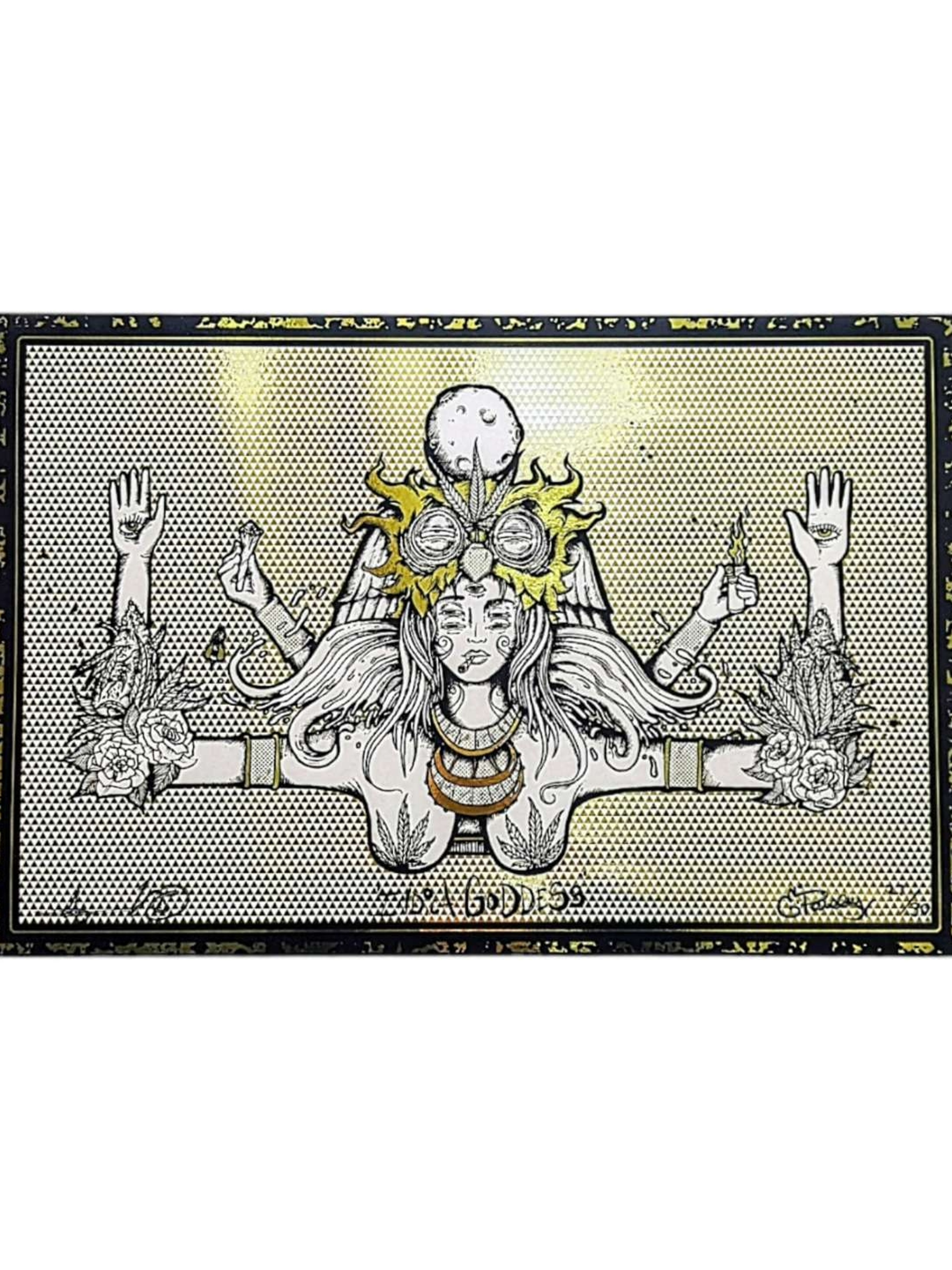 Preview pic of Aaron Brooks x Ellie Paisley "Indica Goddess (Gold Foil)" Print