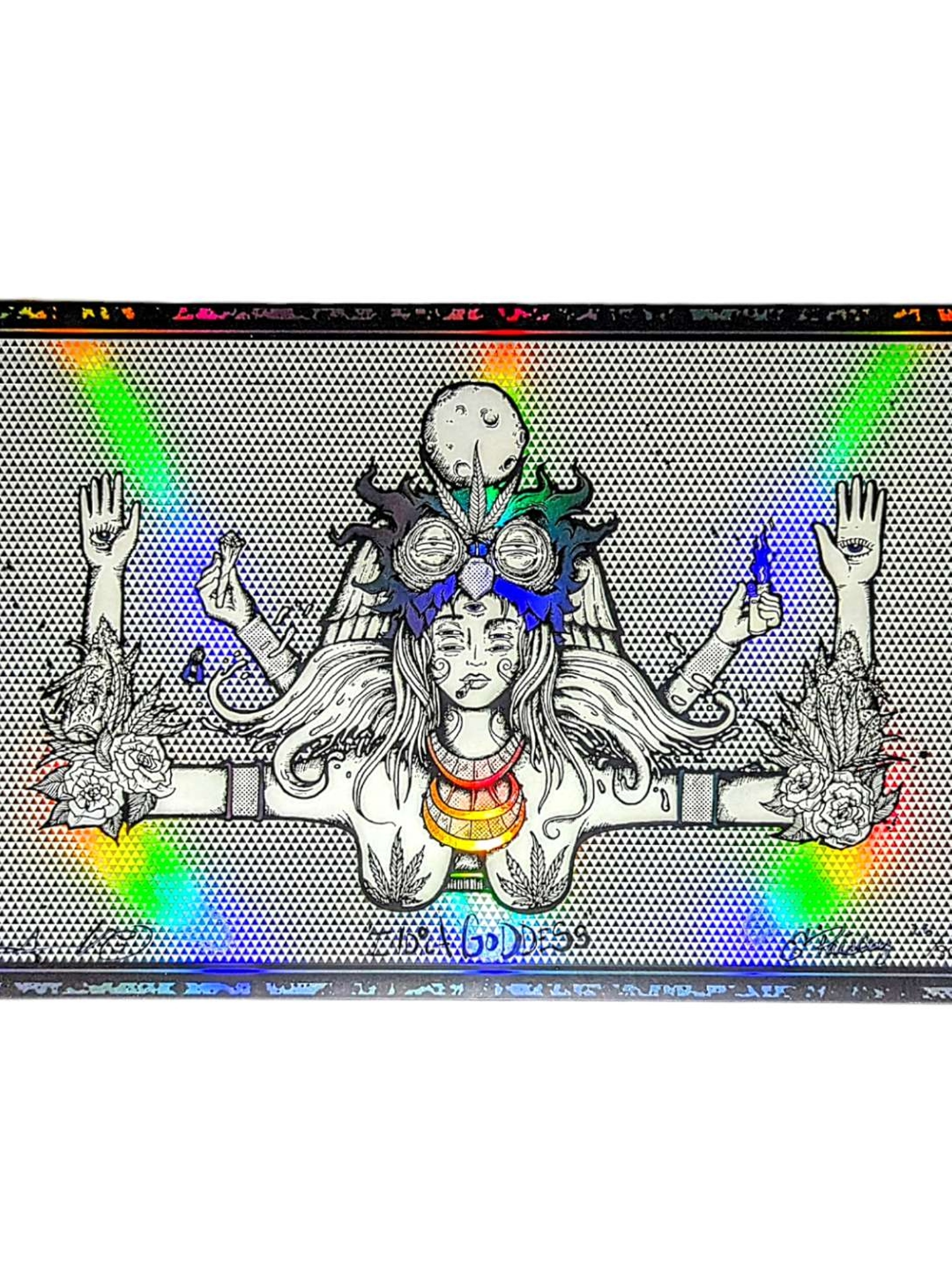 Preview pic of Aaron Brooks x Ellie Paisley "Indica Goddess (Rainbow Foil)" Print