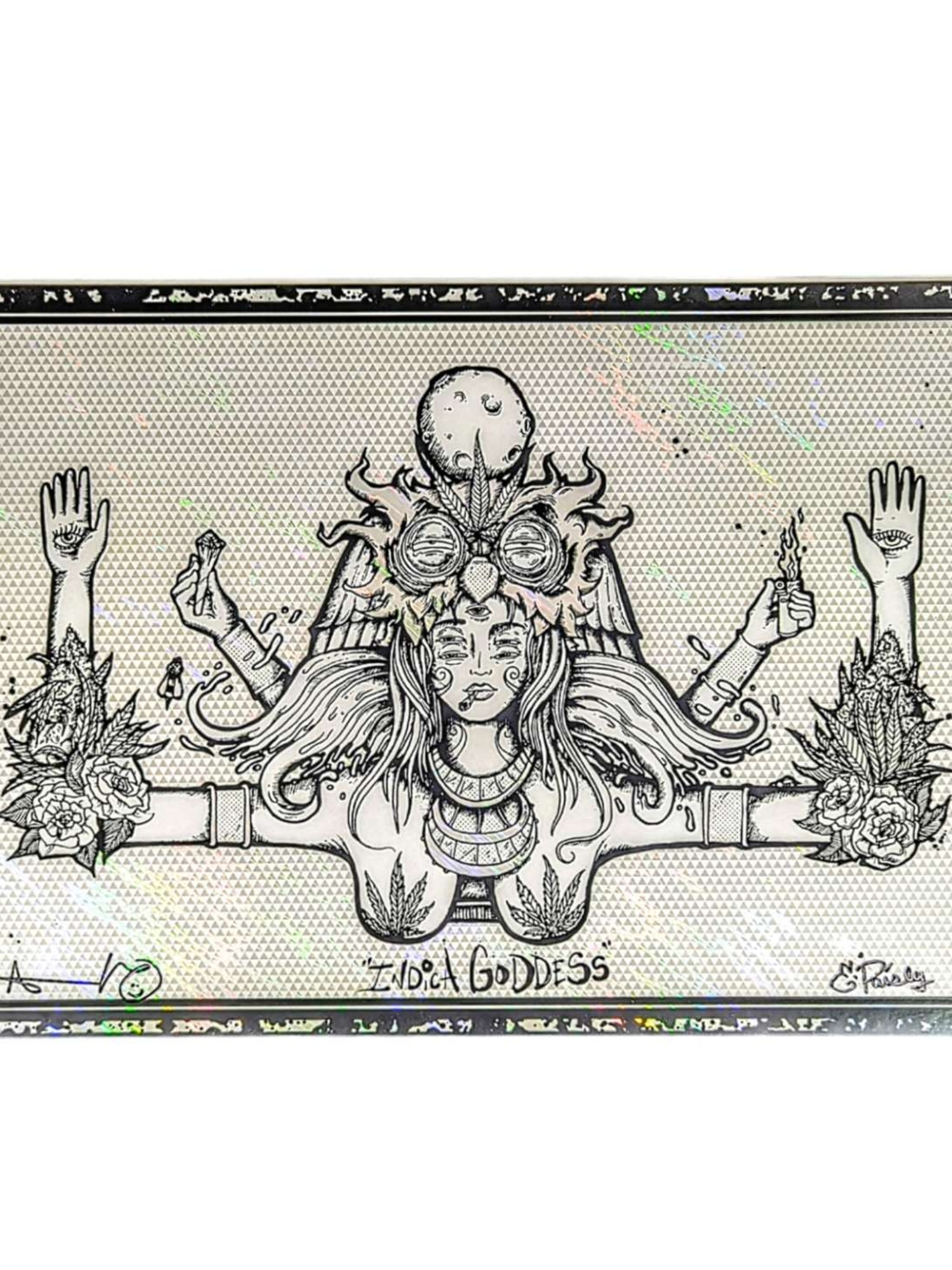 Preview pic of Aaron Brooks x Ellie Paisley "Indica Goddess (White Lava Foil)" Print