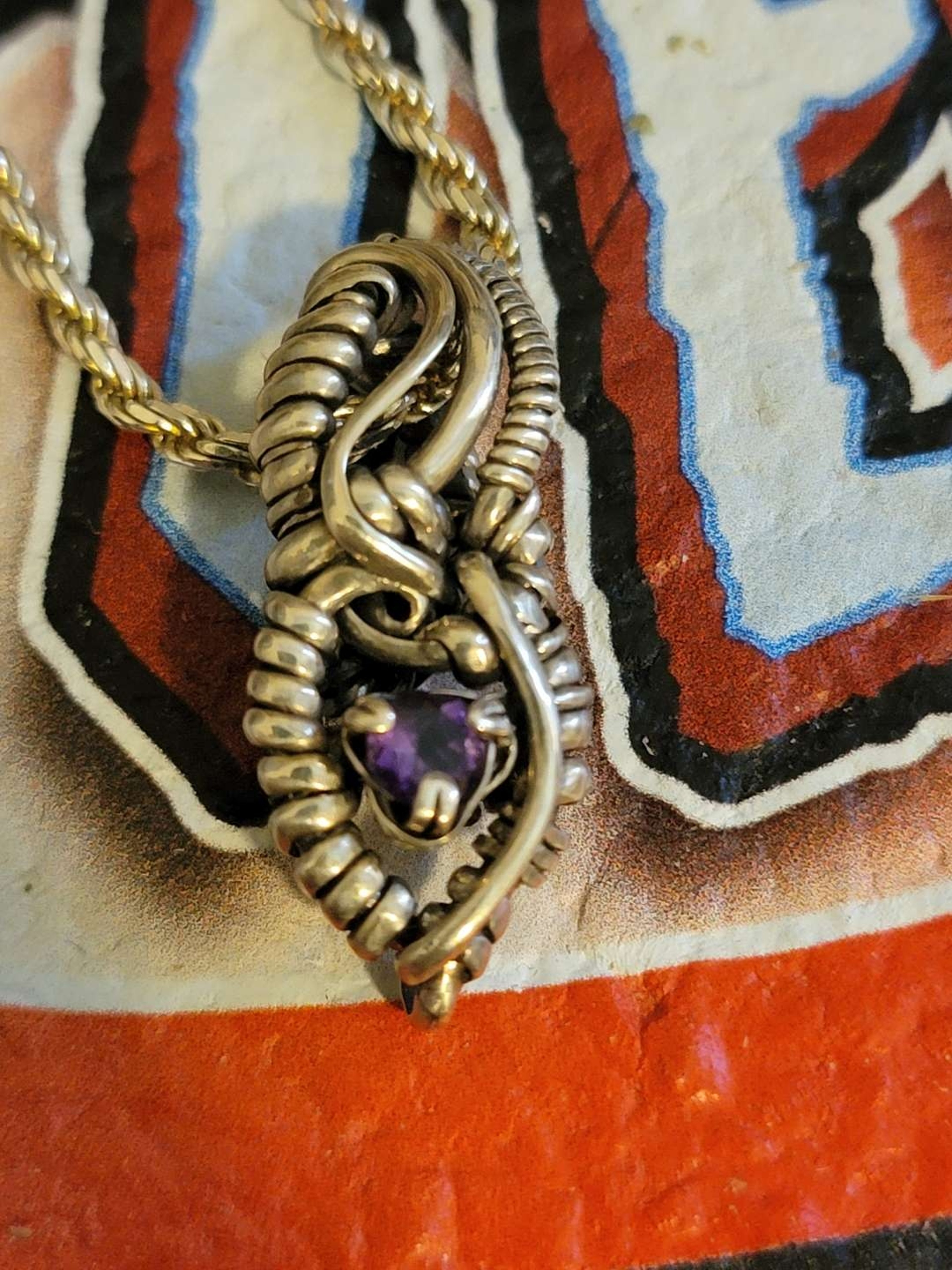 Preview pic of Amethyst wire wrap pendant