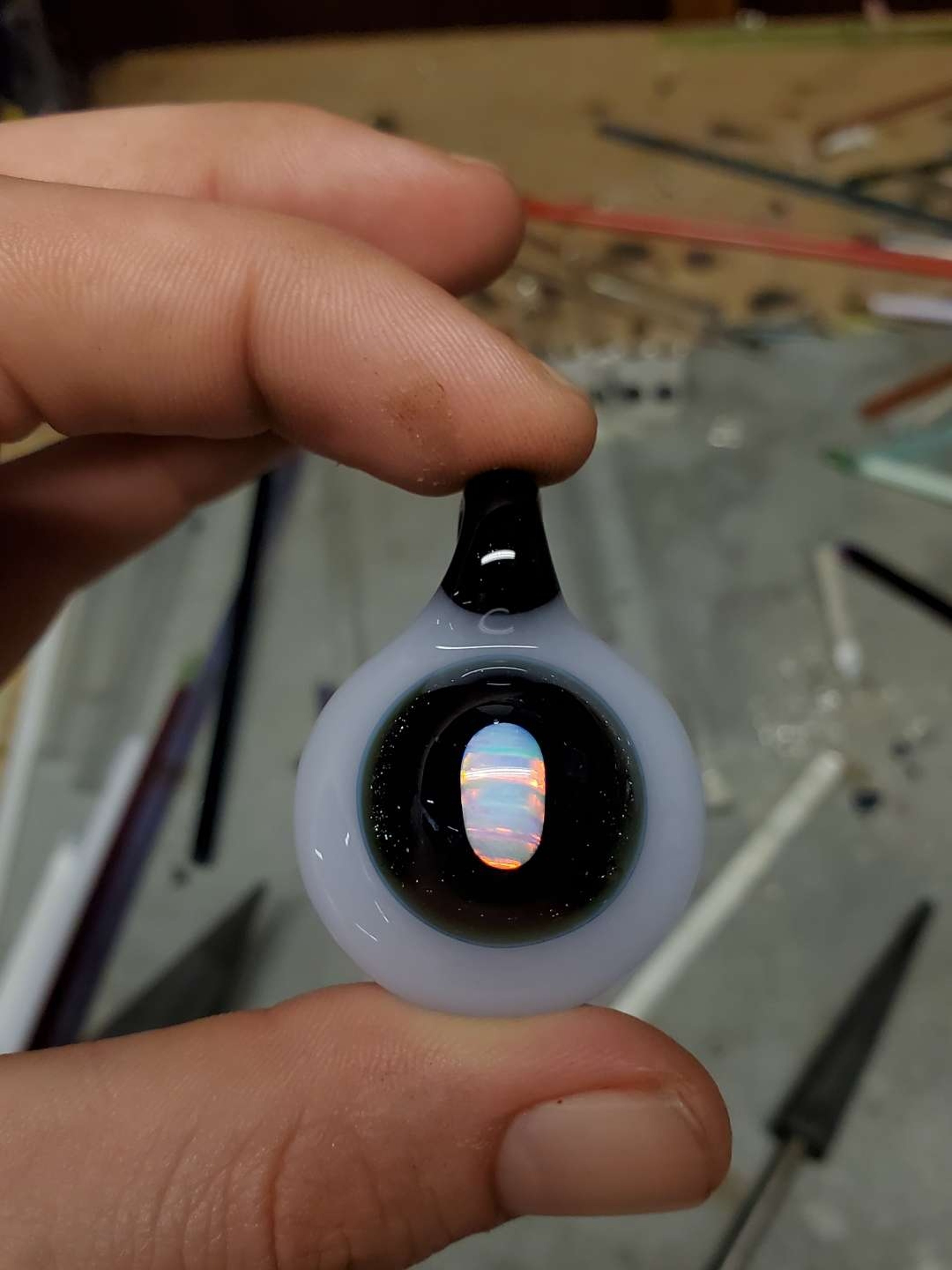 Preview pic of Cotton candy tumbled opal