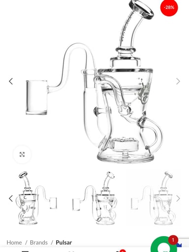 Preview pic of Pulsar Enchanted Double Chamber Glass Recycler Rig | 7″ | 14mm F