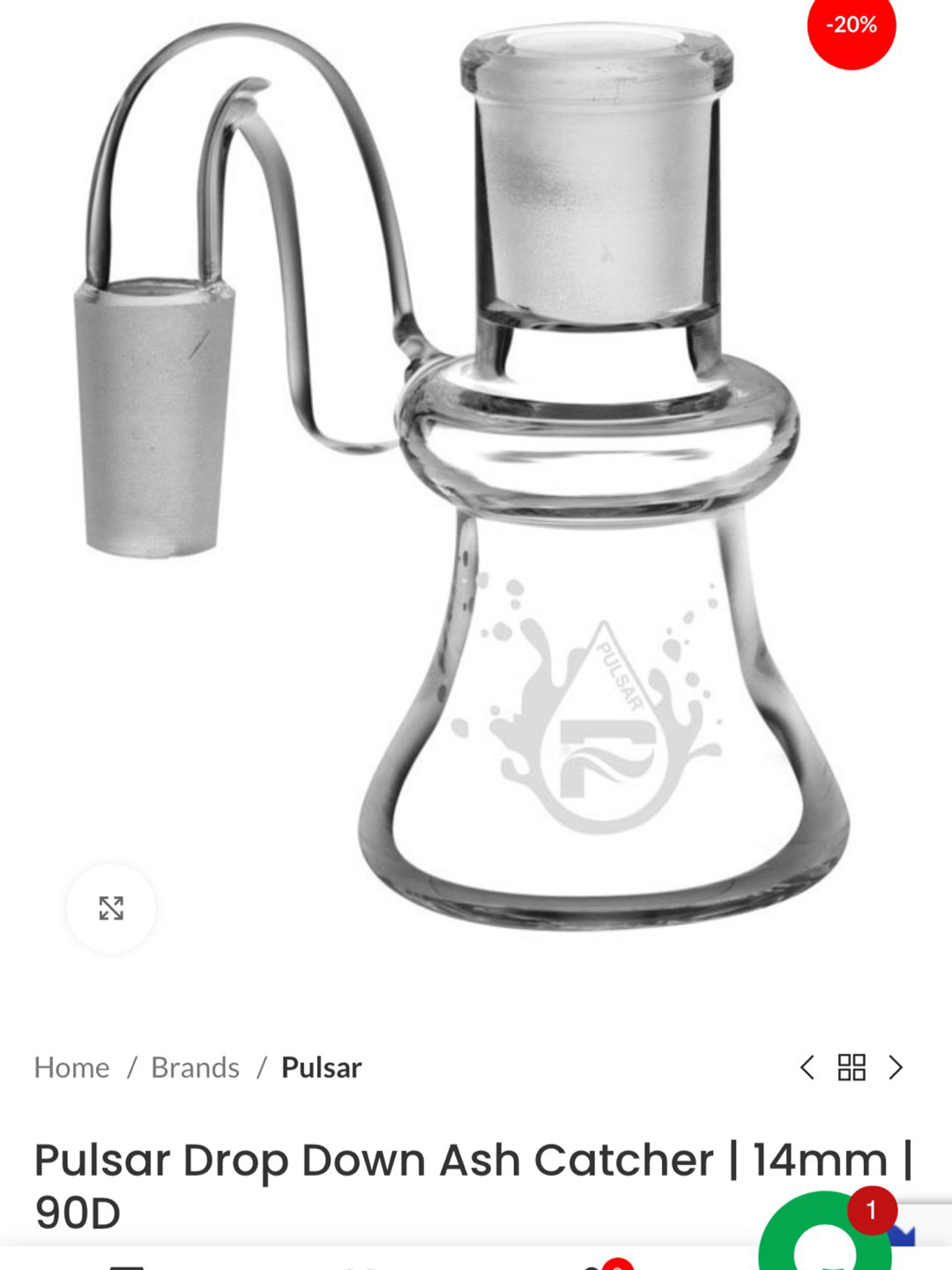 Preview pic of Pulsar Drop Down Ash Catcher | 14mm | 90D