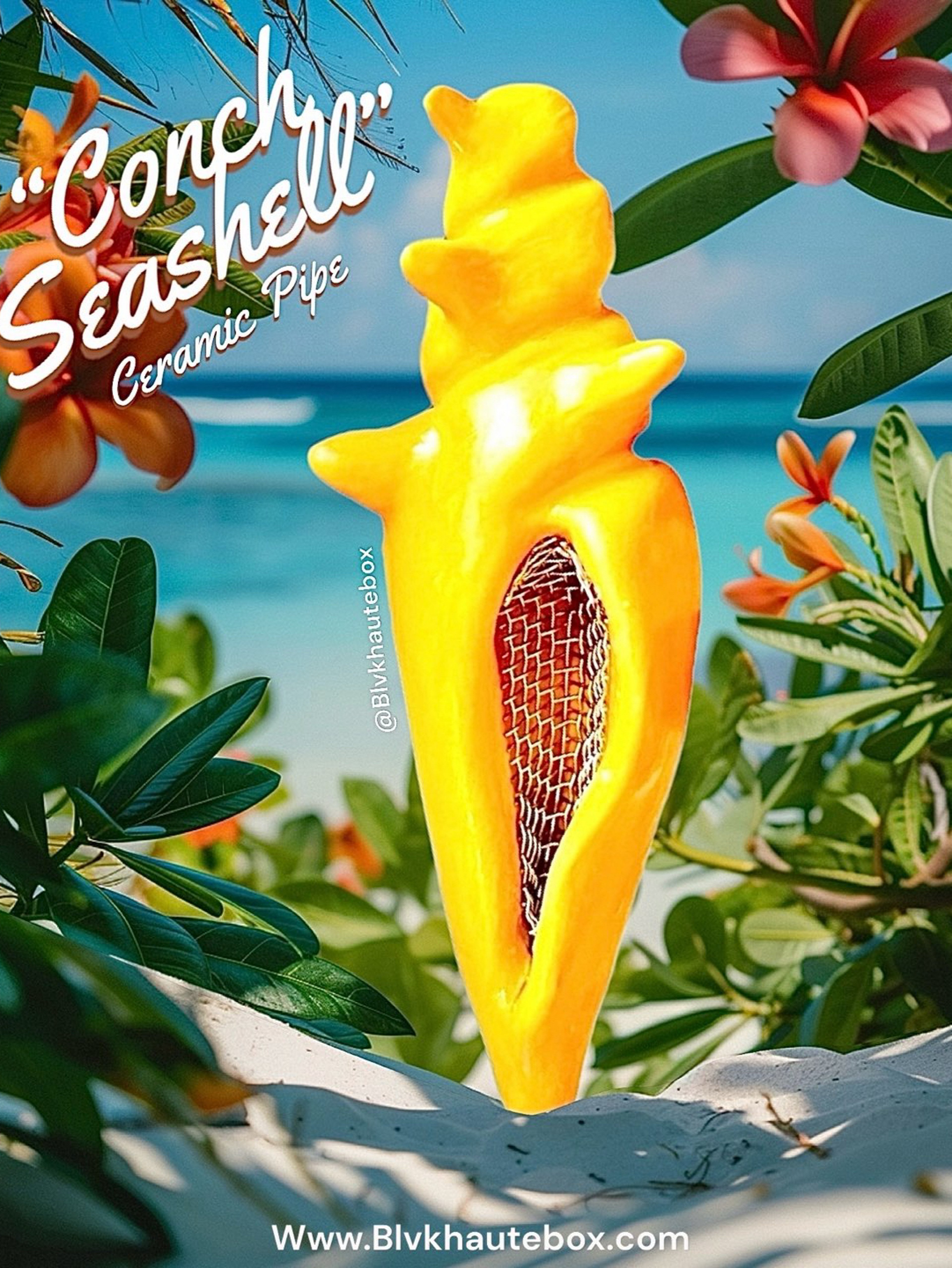 Preview pic of ‘Conch Seashell’ Ceramic Bowl/Hand Pipe