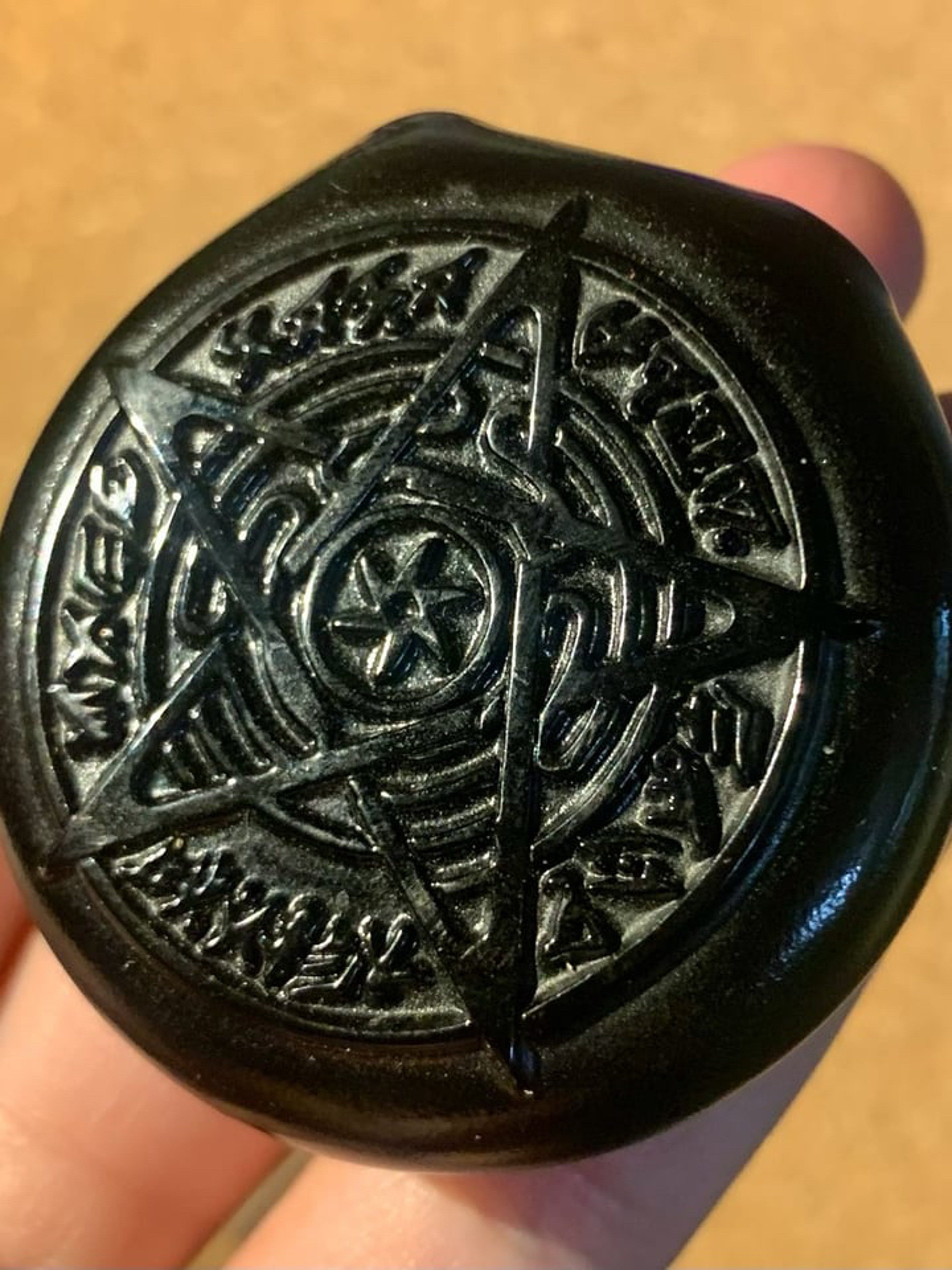 Preview pic of Deep Carved Sandblasted Pentagram Pendant