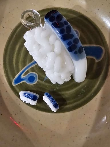 Preview pic of Mackerel nigiri pendant and terp pearls