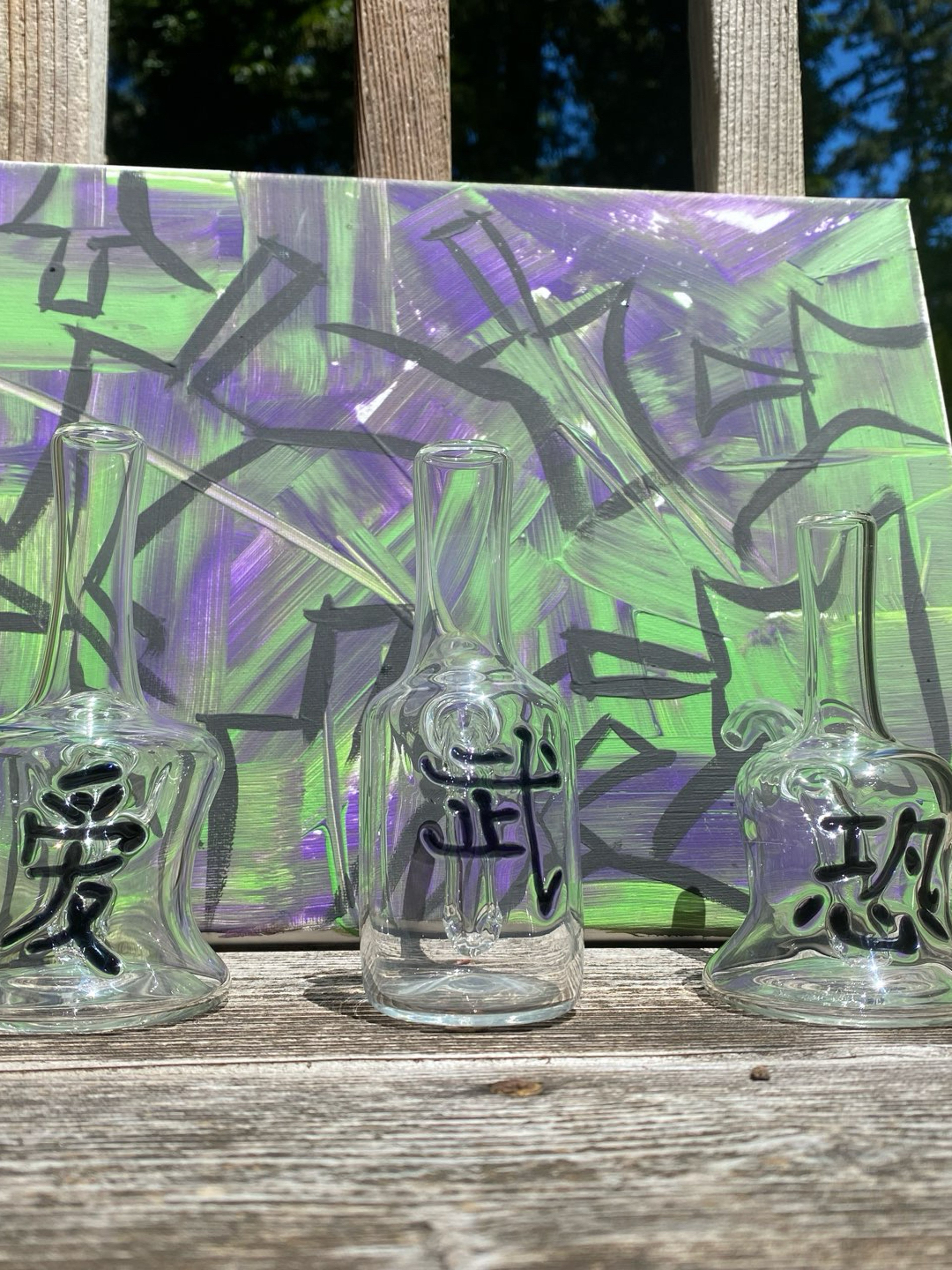 4-Piece Set: Day 57, 65, 67 Alphabet Series Strottles with Original Artwork image 0