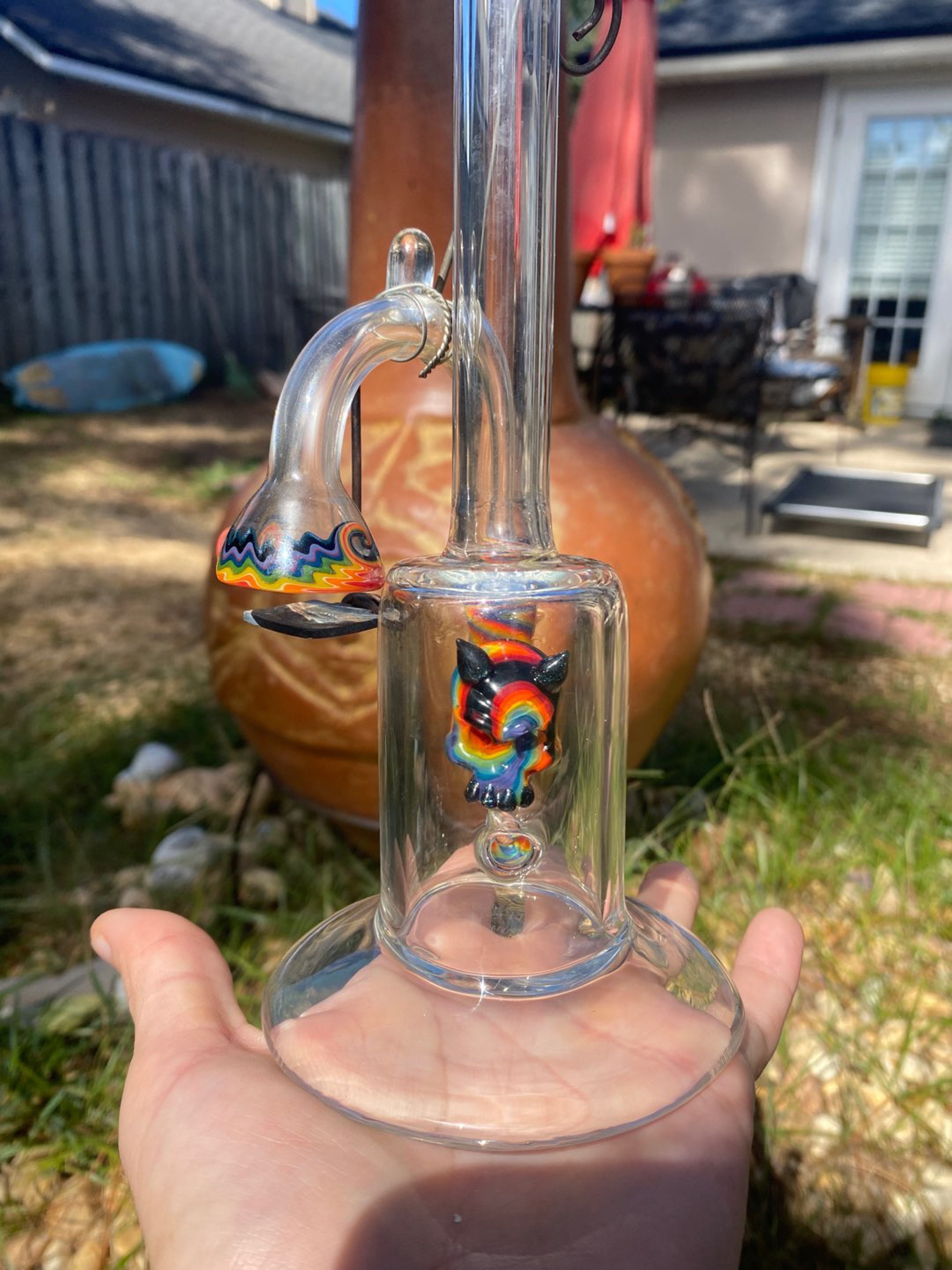 Preview pic of Johnston Glass 14mm pig nose perc skull