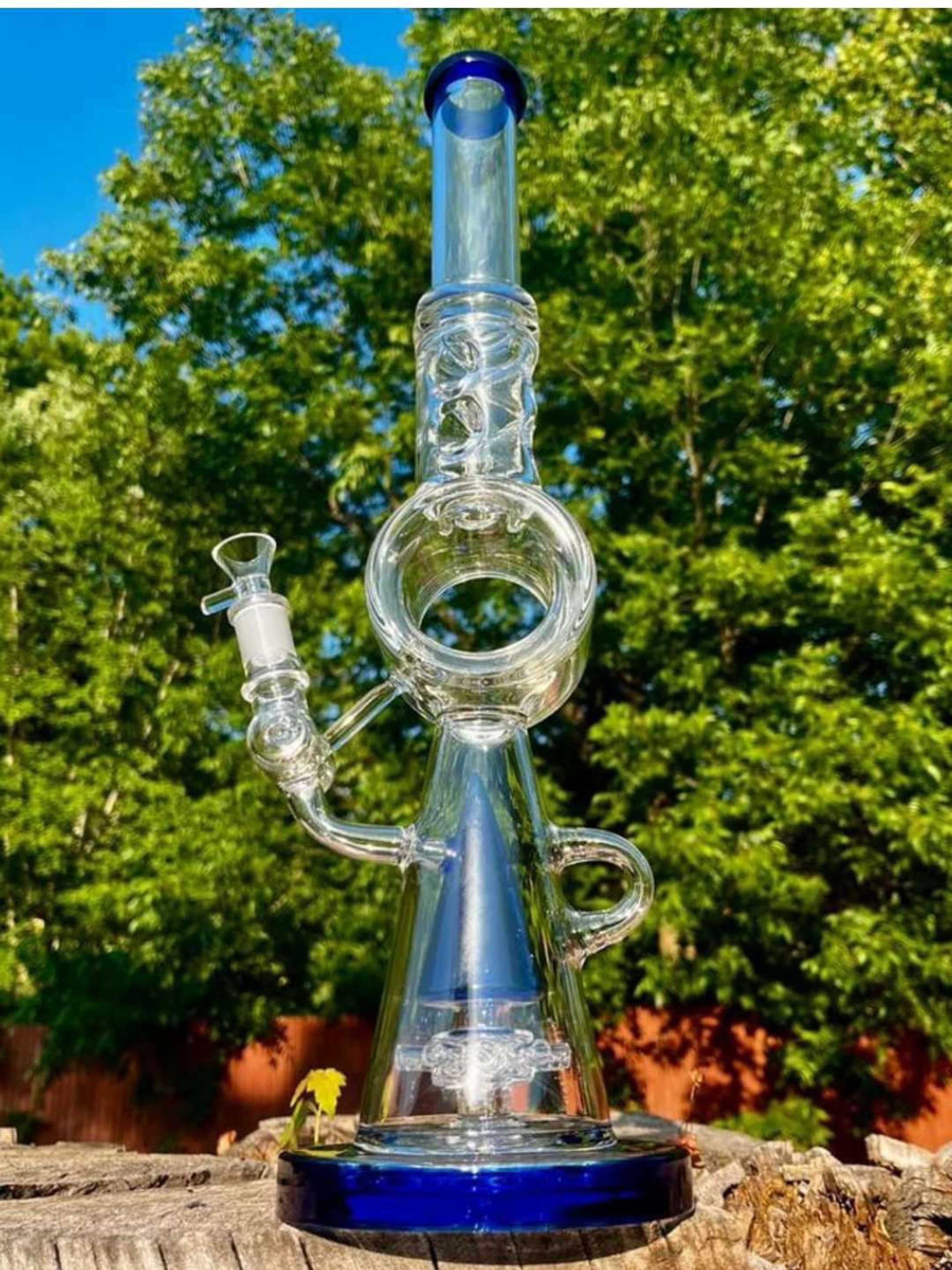 Preview pic of Long Come Thick Glass Recycler Rig