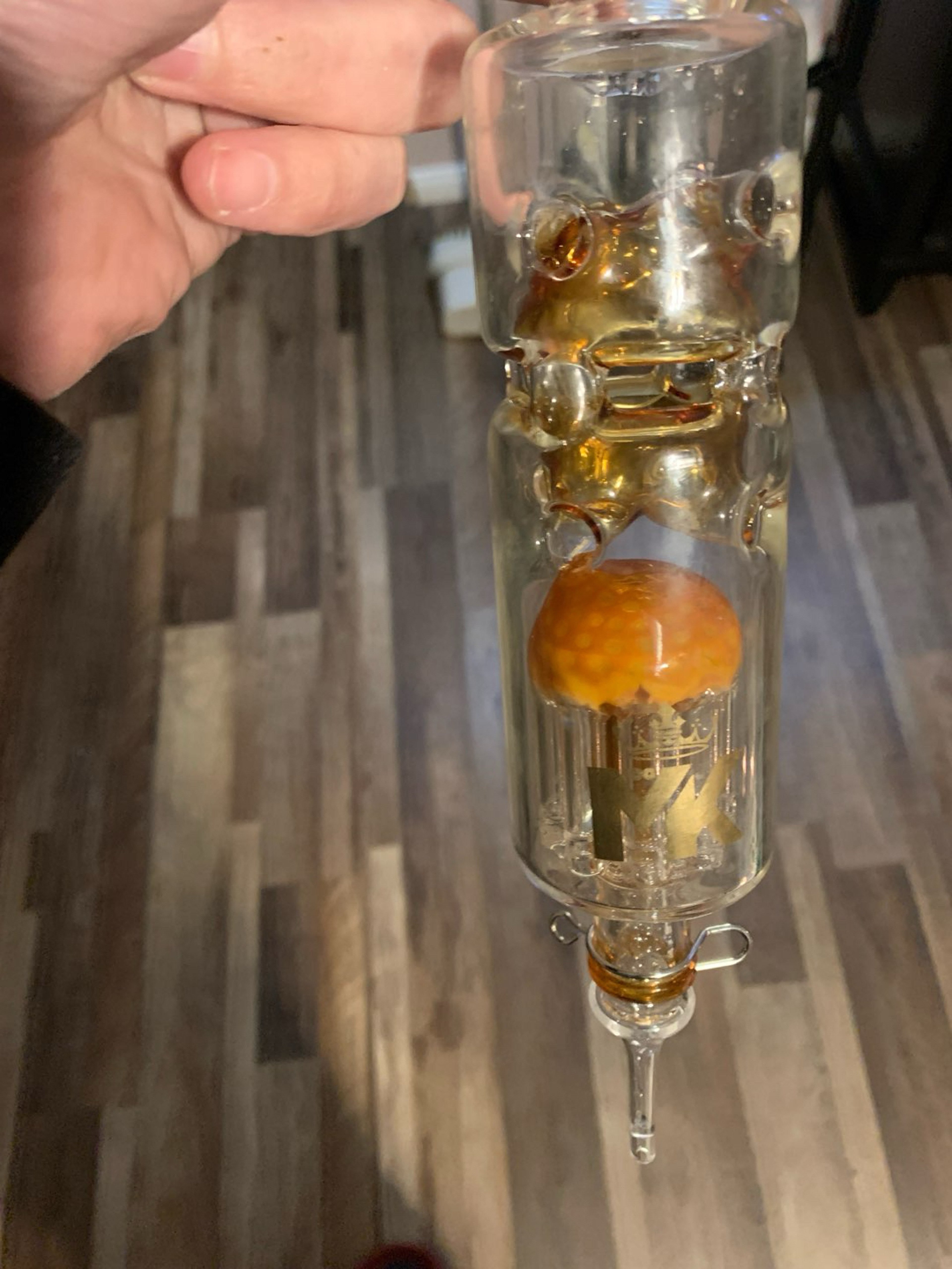 Preview pic of MK 100 Nectar Collector 13” tree Perc/fab egg Gold 14mm NEW