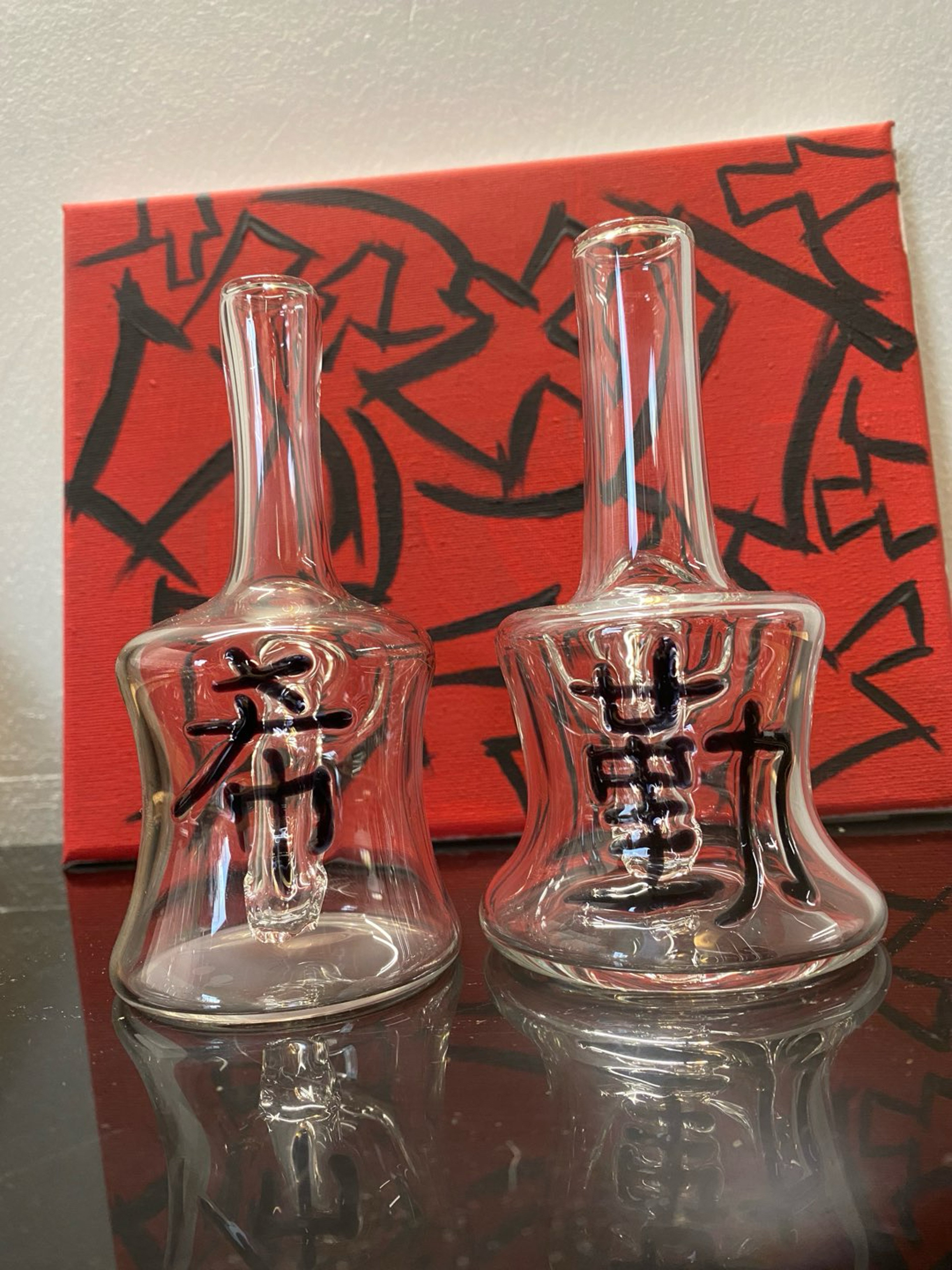 Preview pic of 3-Piece Set: Day 75 Alphabet Series Strottles with Original Artwork