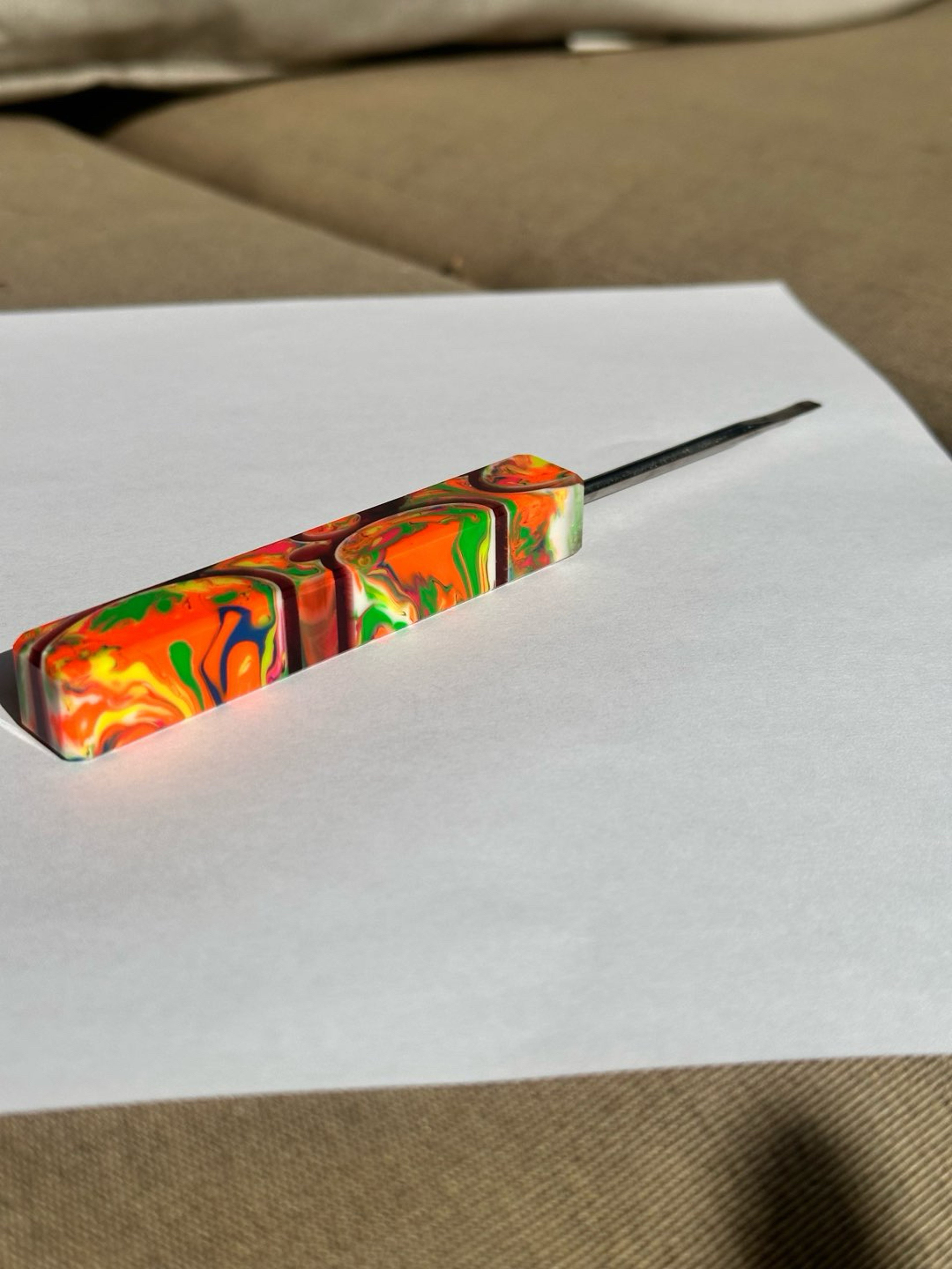 Preview pic of Multicolor Dunkinmedz Resin Dab Scooper/Poker Tool