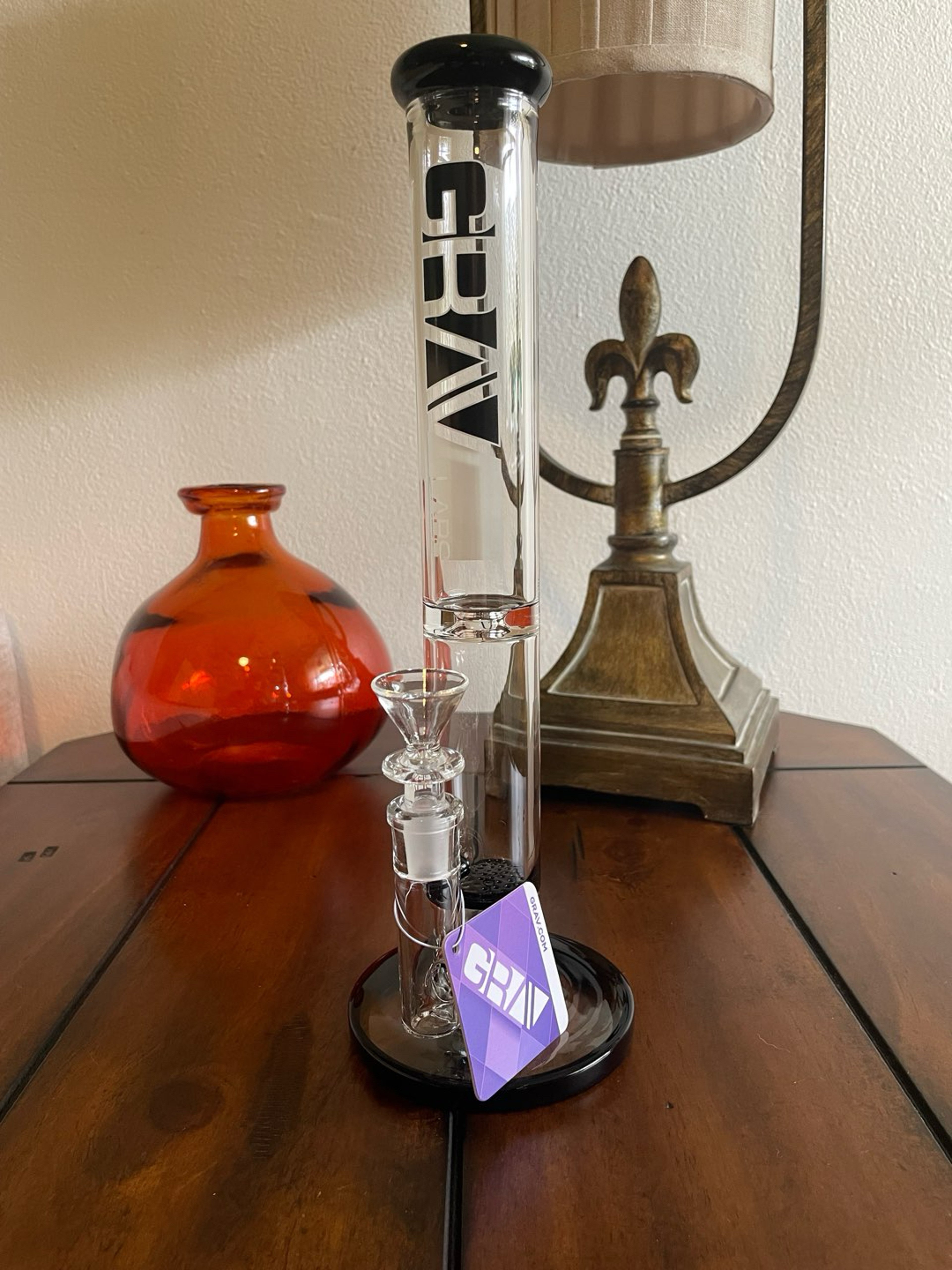 Preview pic of 12” Grav Labs Flare Stemless Waterpipe w/ Honey Comb Disc