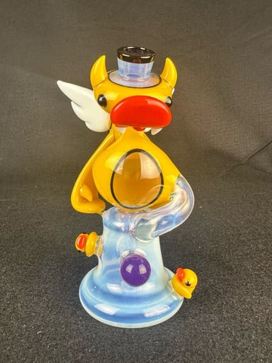 Preview pic of NEW SDryno Glass Recycler Ducky Rig with Ghost Accents (10 mm)