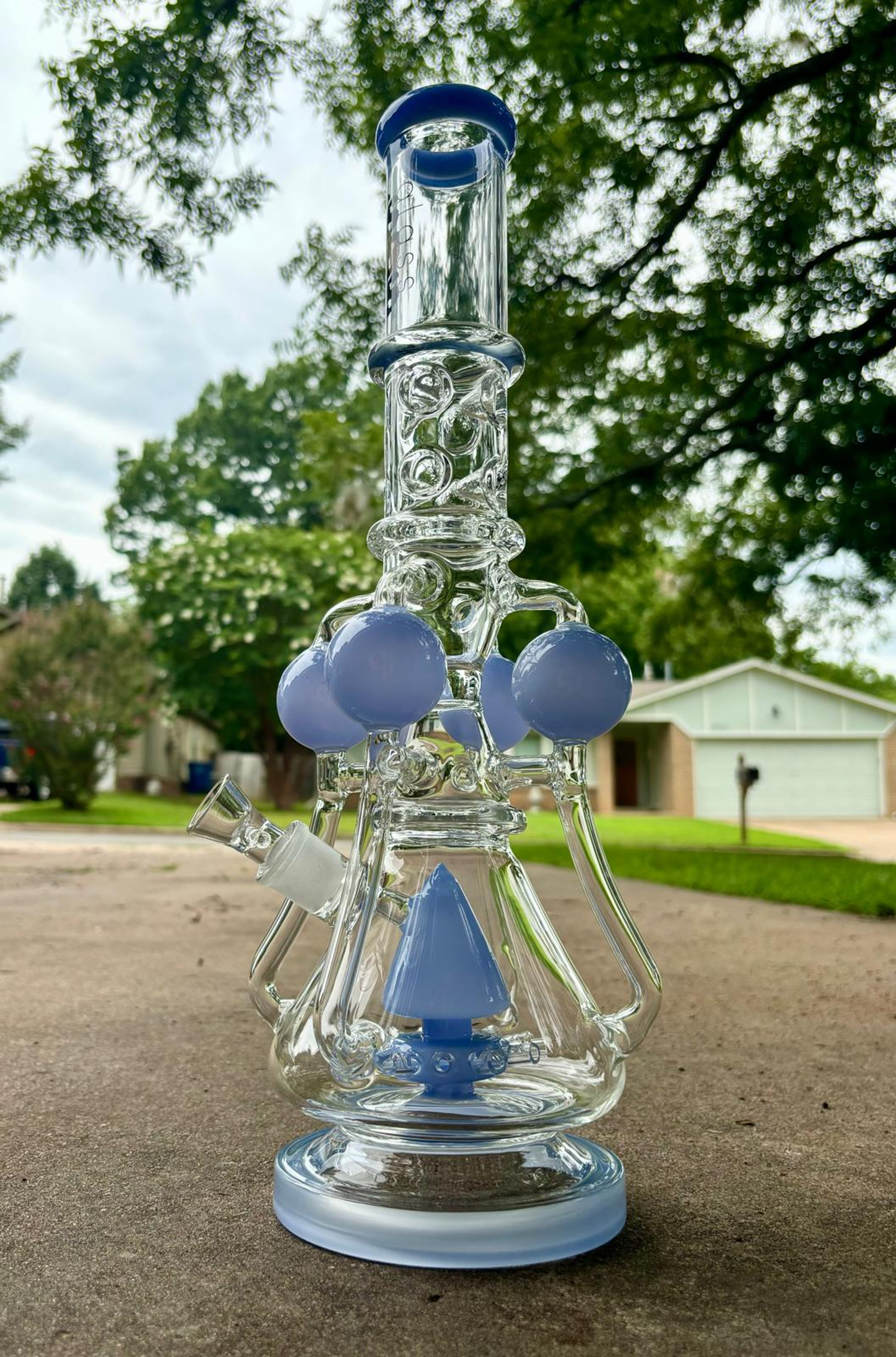 17" Thick Glass Recycler rig