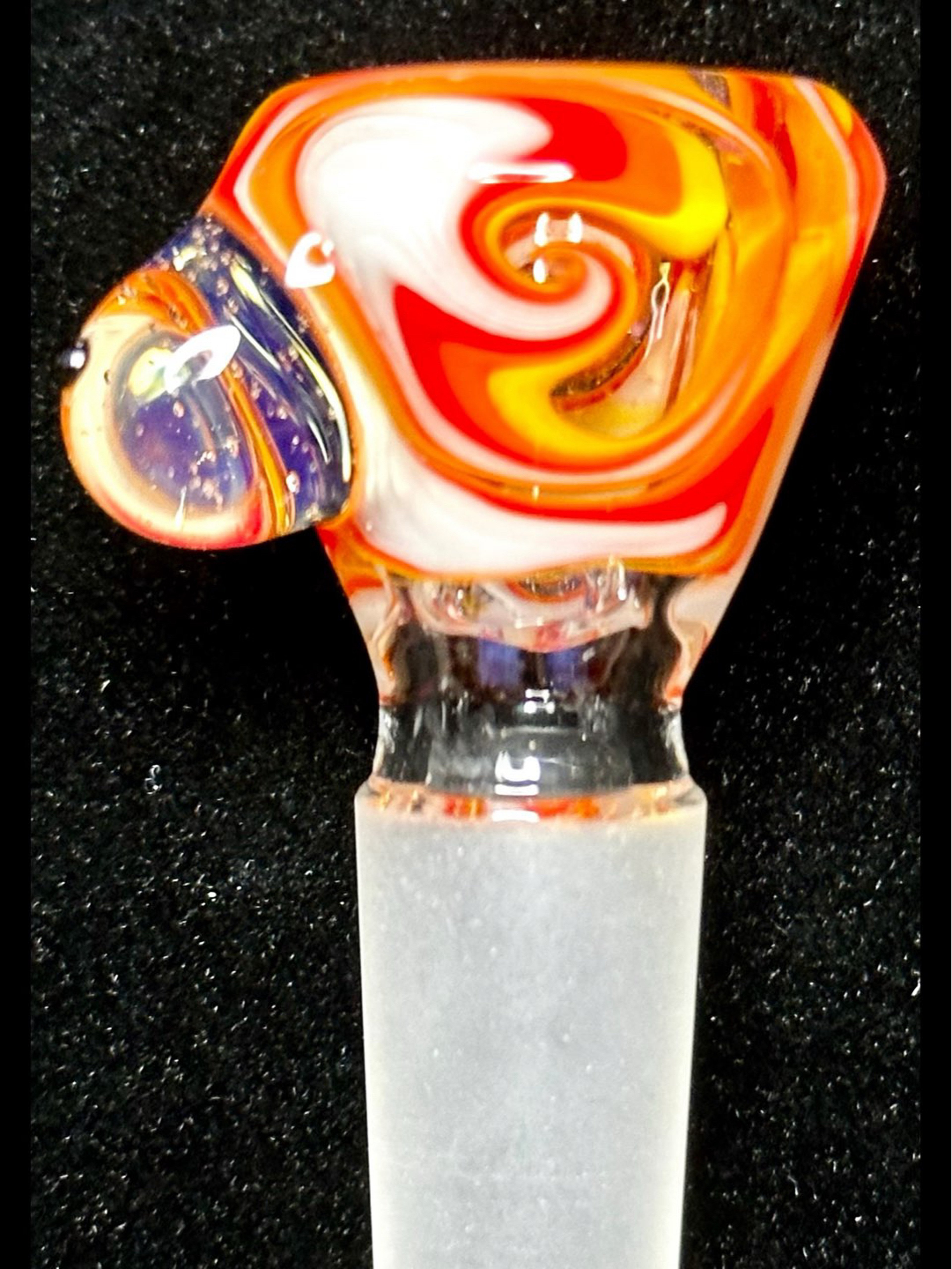 Preview pic of Titz Glass 14mm UV Linework Multi-Hole Slide