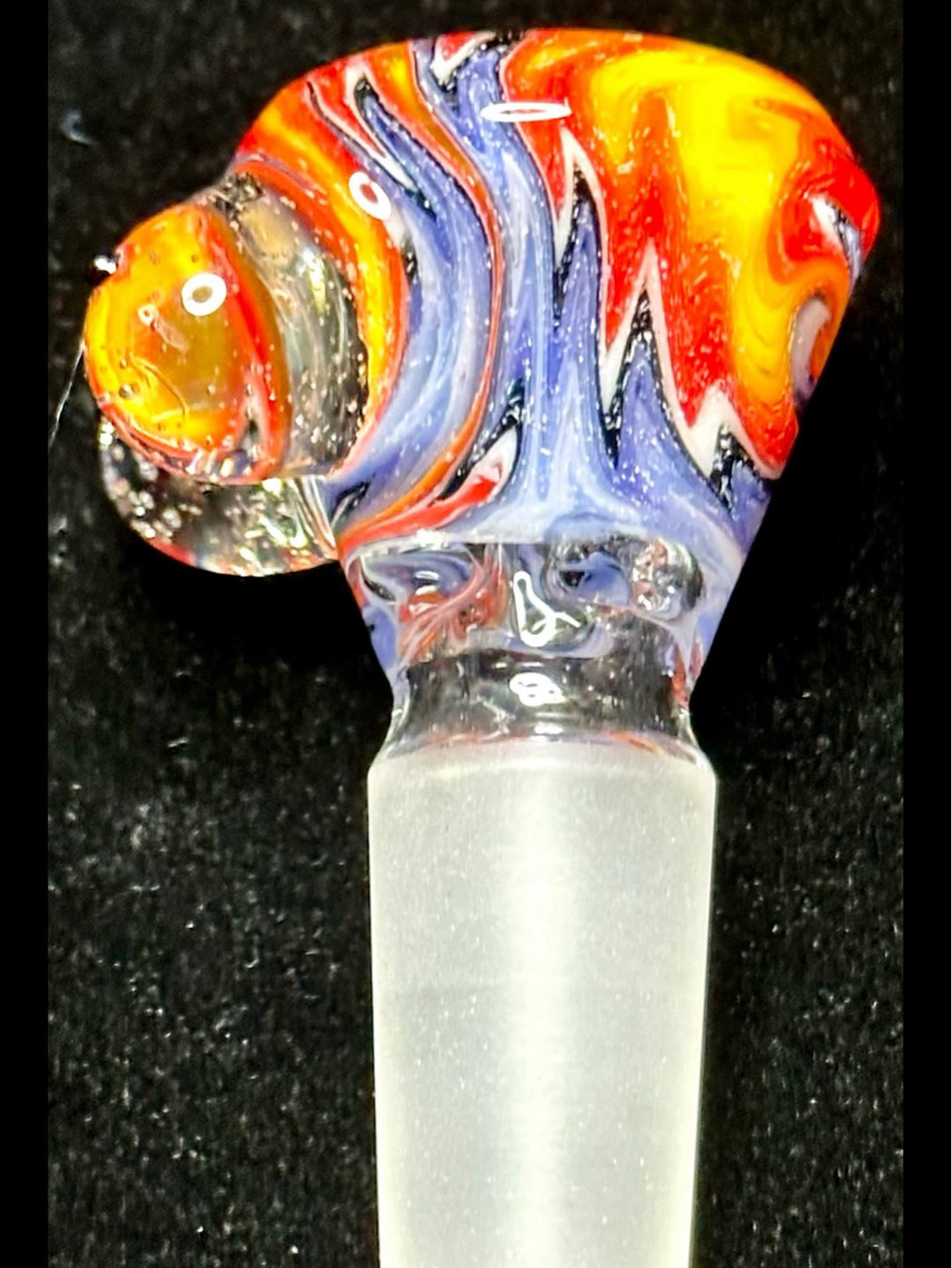 Preview pic of Titz Glass 14mm UV Linework Multi-Hole Slide