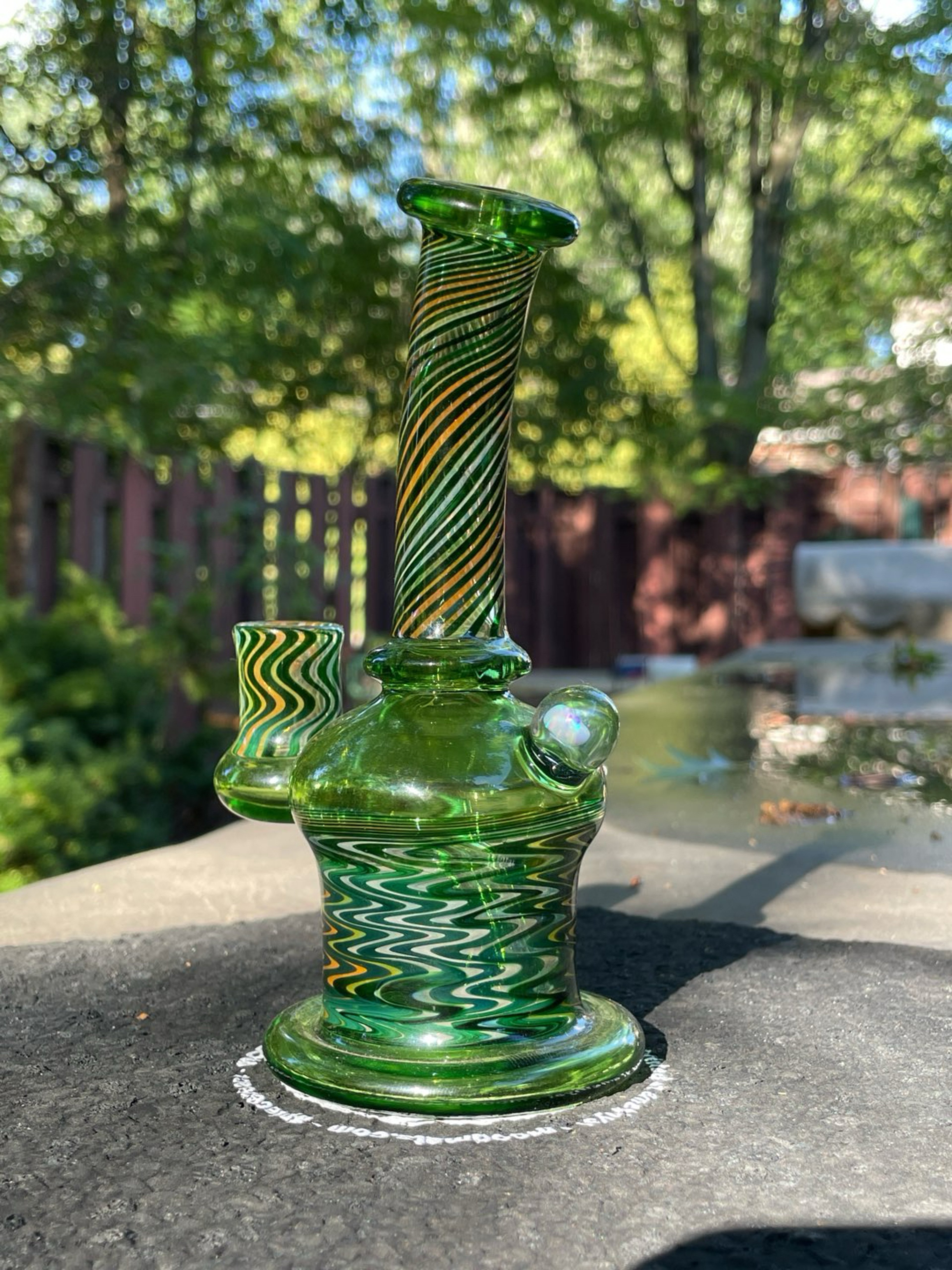 Preview pic of Fumed & green bager hanger w/ opal