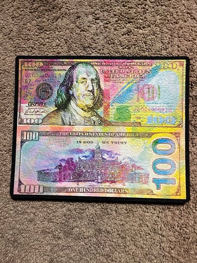 Preview pic of $100 bill mood mat