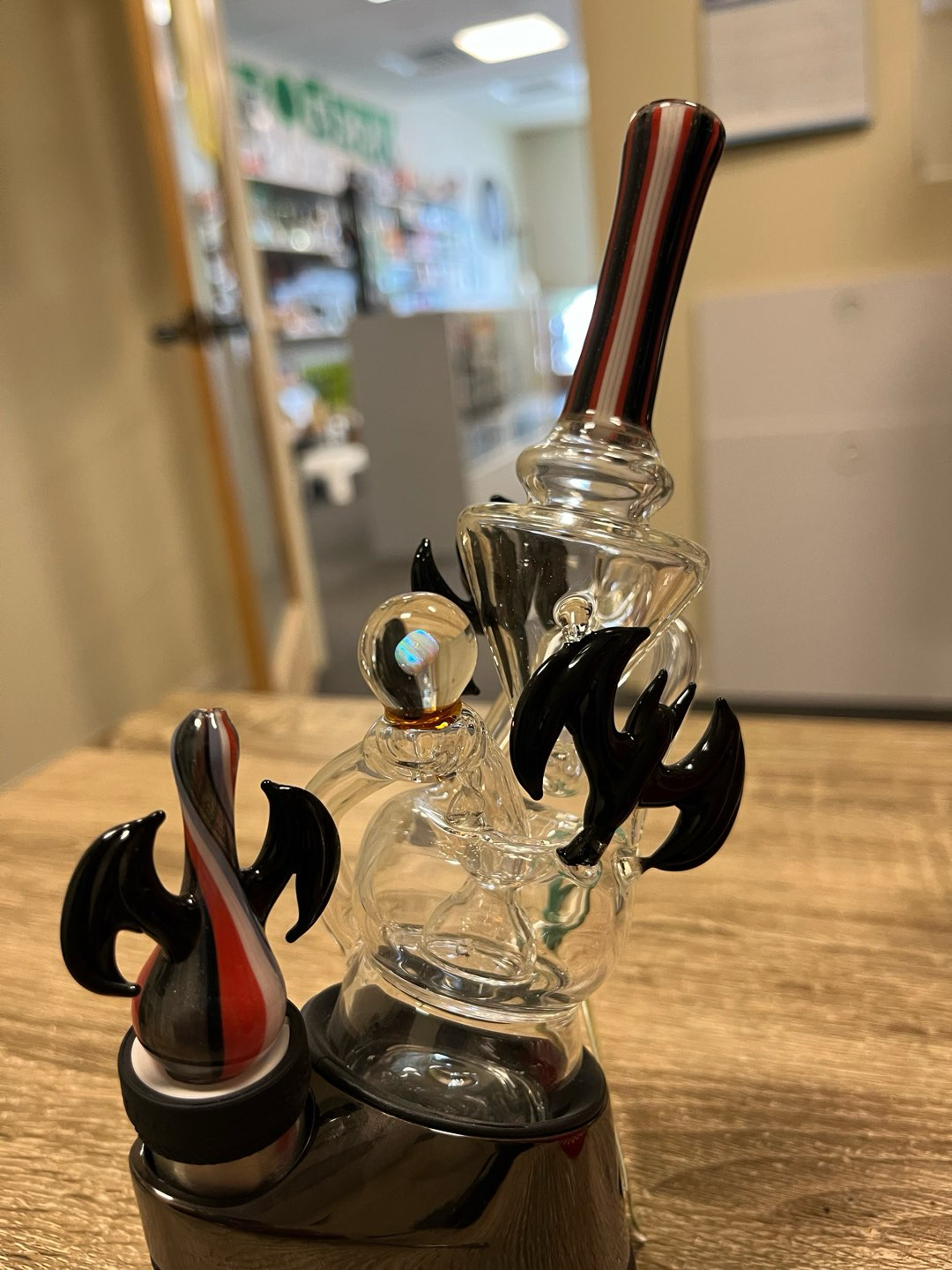 Preview pic of OTG or Old Town Glass Puffco Peak Batman Top wth matching cap, top fits peak or peak pro